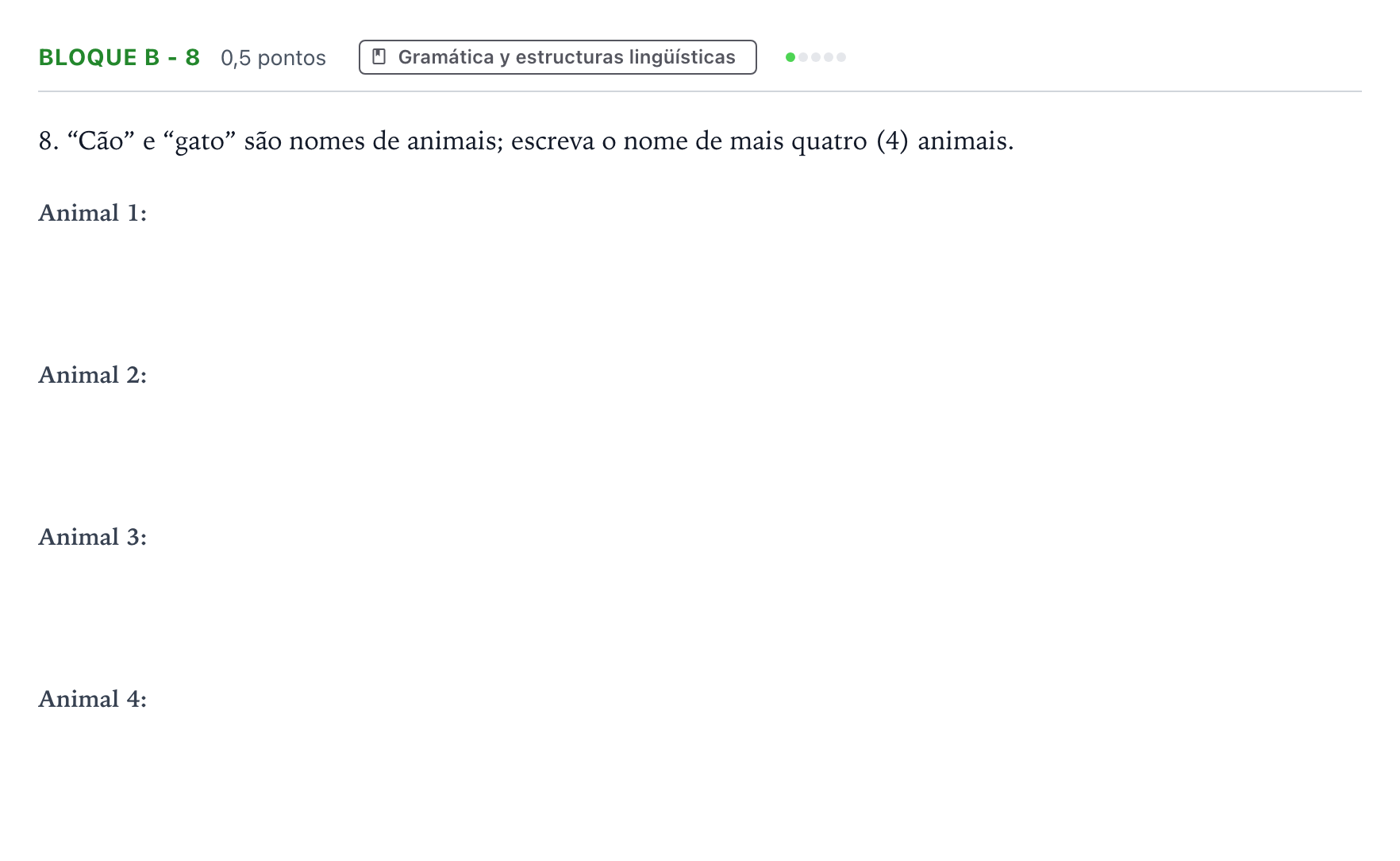 Enunciado: Bloque B - 8 · Portugués PAU Andalucía Ordinaria Titular (Acceso) 2026