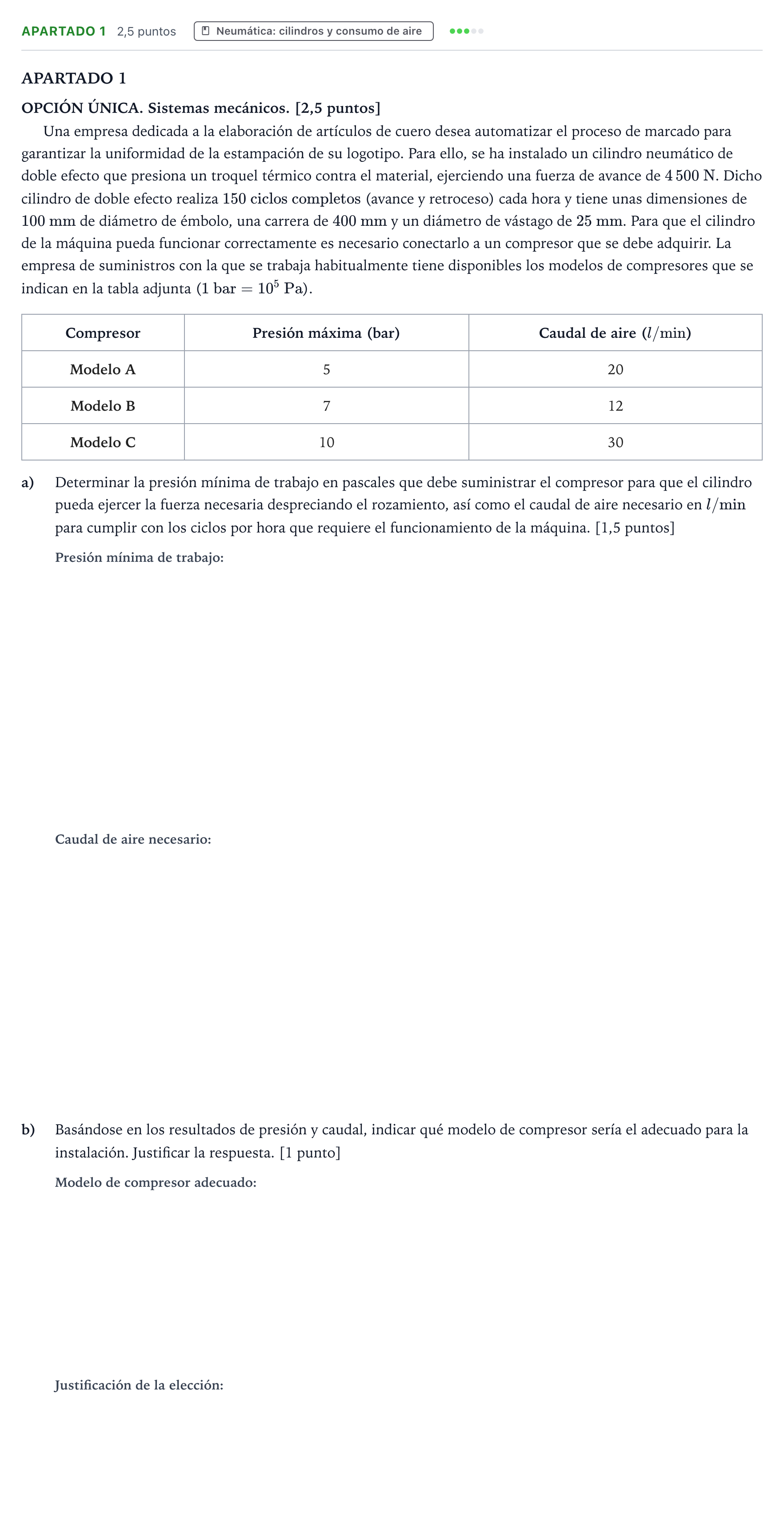 Enunciado: Apartado 1 · Tecnología e Ingeniería II PAU Andalucía Ordinaria Suplente 1 2026