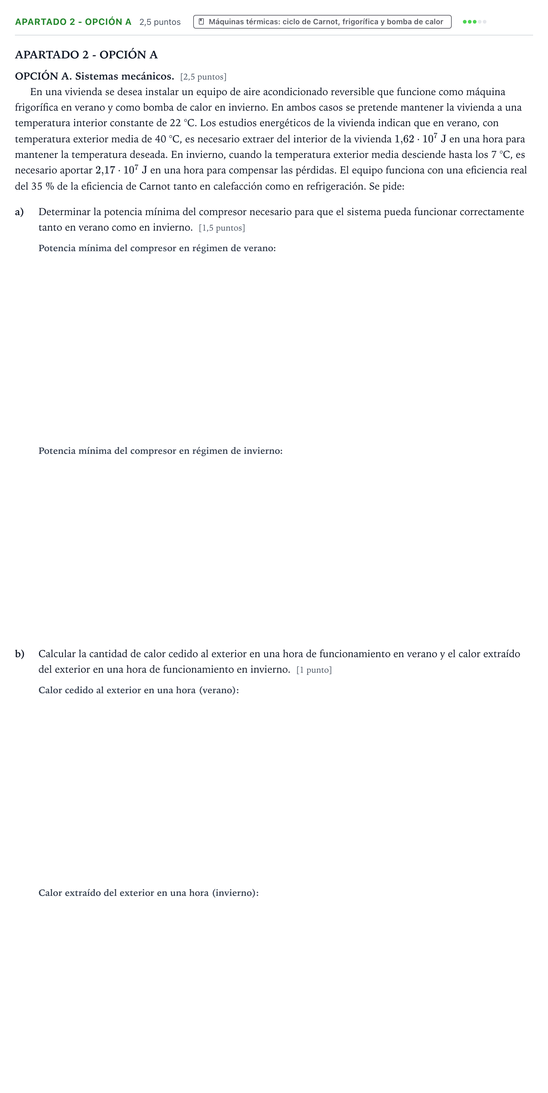 Enunciado: Apartado 2 - Opción A · Tecnología e Ingeniería II PAU Andalucía Ordinaria Suplente 2 2026