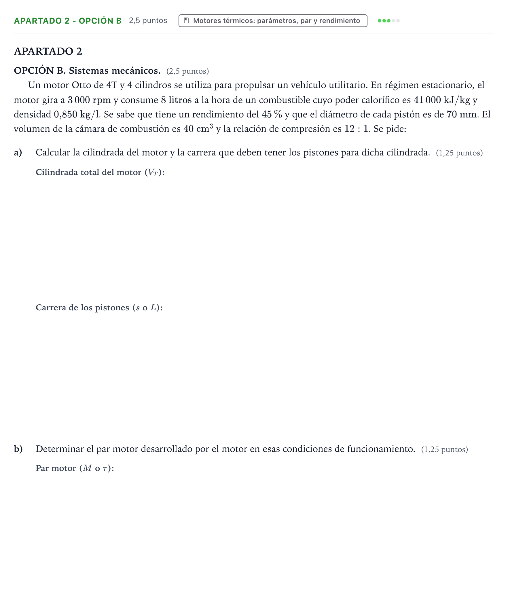 Enunciado: Apartado 2 - Opción B · Tecnología e Ingeniería II PAU Andalucía Ordinaria Suplente 2 2026