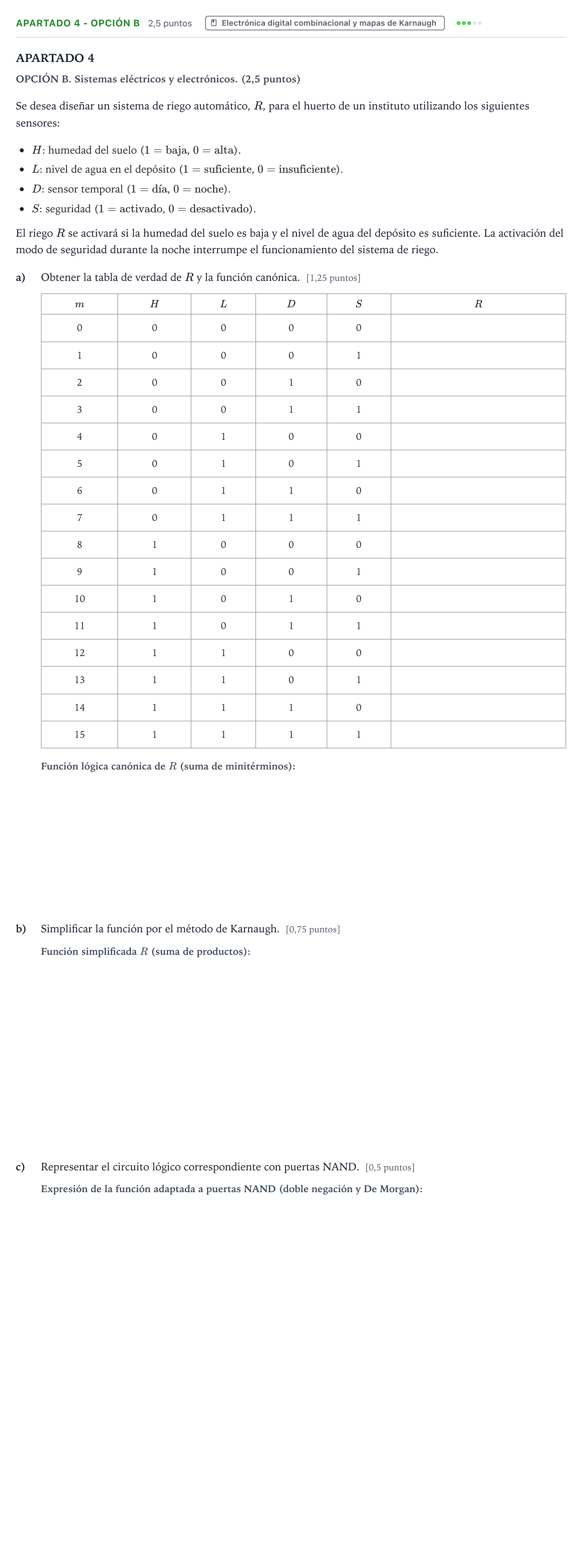 Enunciado: Apartado 4 - Opción B · Tecnología e Ingeniería II PAU Andalucía Ordinaria Suplente 2 2026