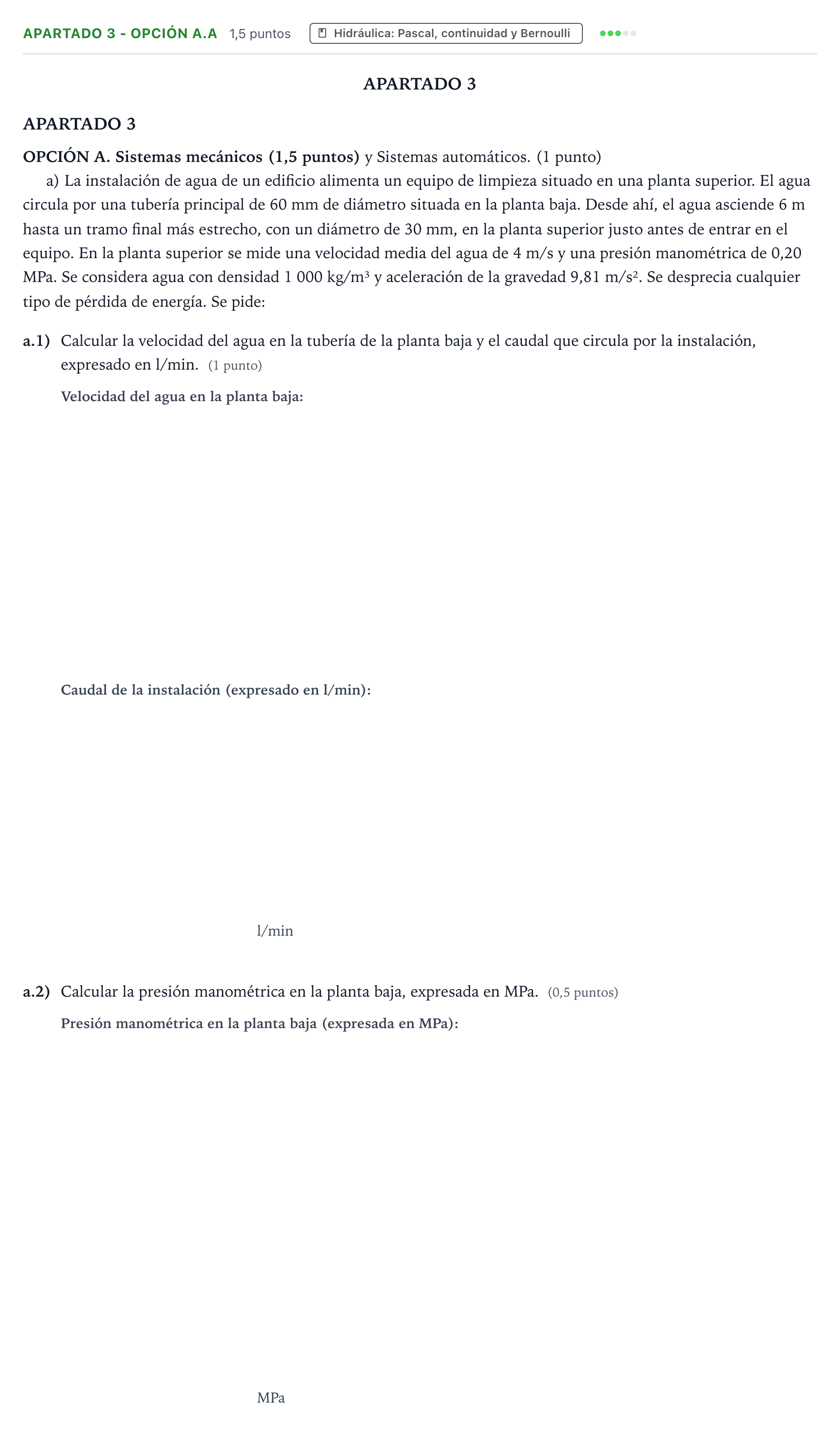 Enunciado: Apartado 3 - Opción A.a · Tecnología e Ingeniería II PAU Andalucía Ordinaria Titular 2026