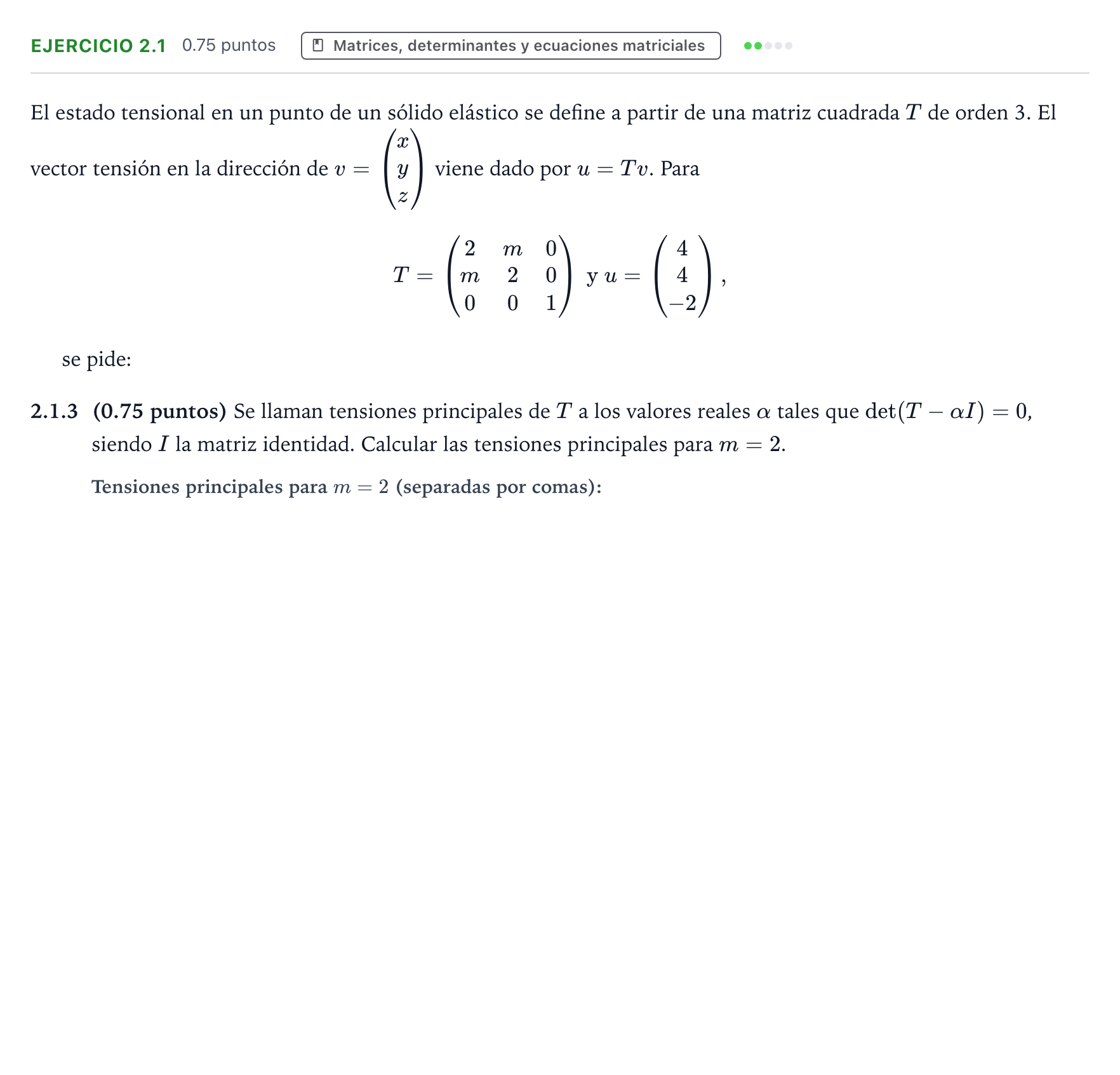 Enunciado: Ejercicio 2.1 - Matrices · Matemáticas II PAU Valencia Ordinaria 2026