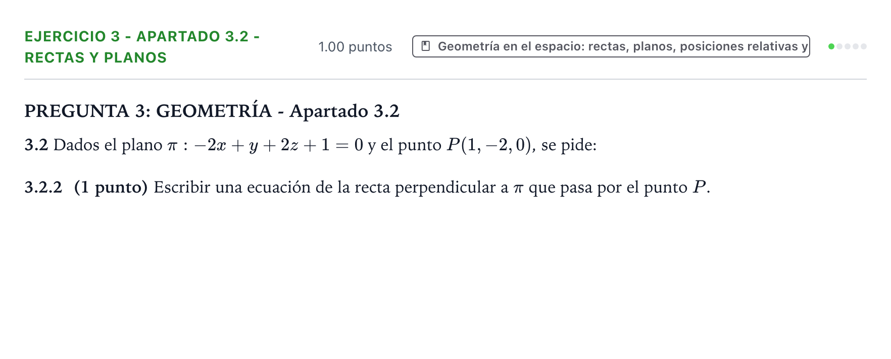 Enunciado: Ejercicio 3 - Apartado 3.2 - Rectas y planos · Matemáticas II PAU Valencia Extraordinaria solapamiento 2026
