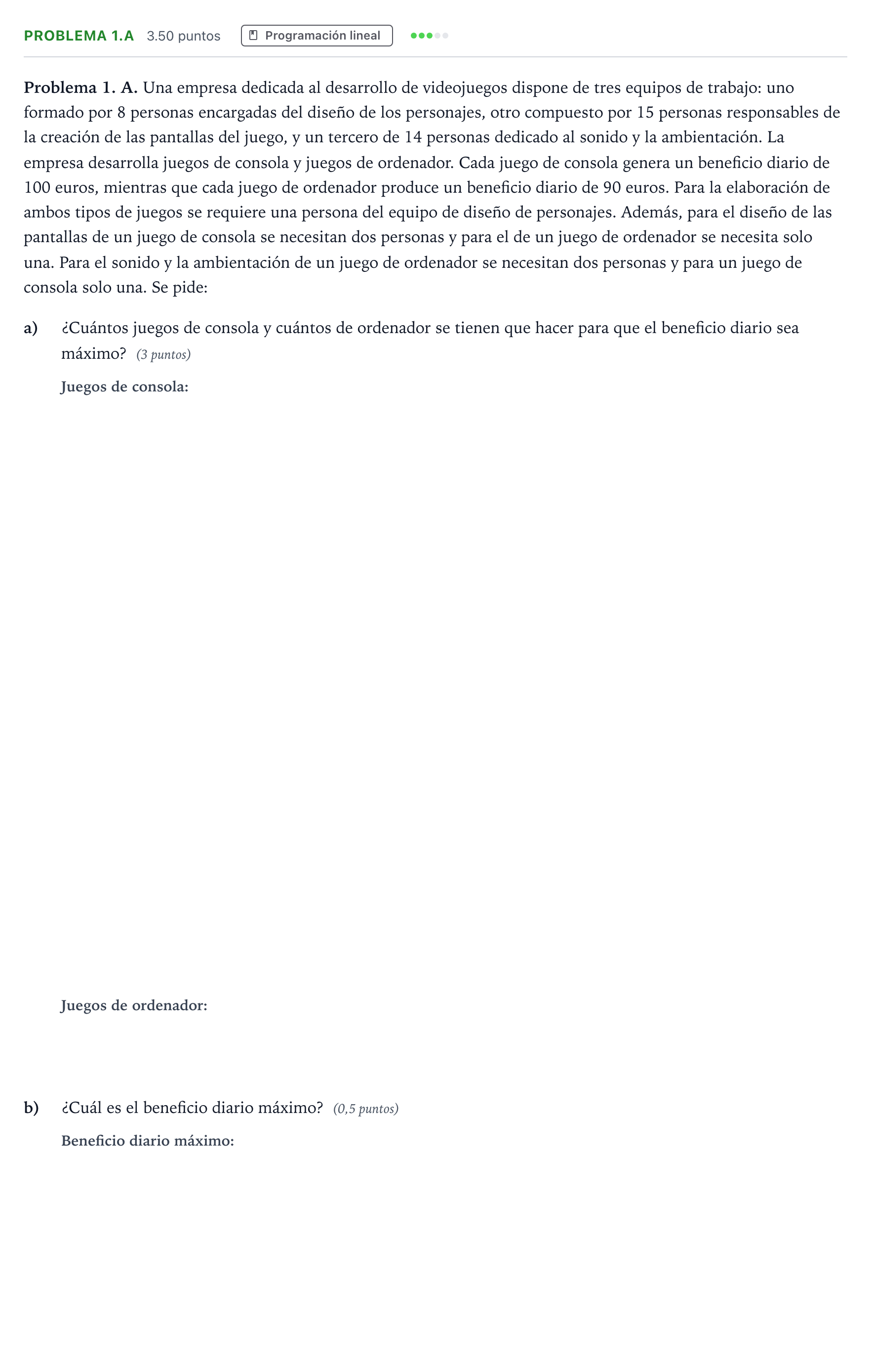 Enunciado: Problema 1.A · Matemáticas aplicadas a las Ciencias Sociales II PAU Valencia Ordinaria solapamiento 2026