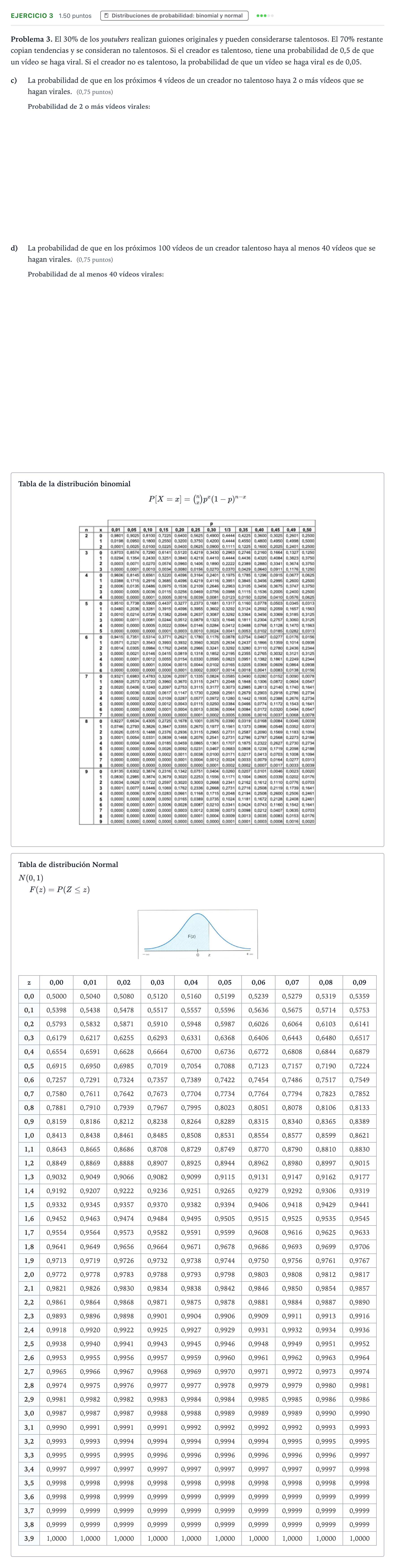 Enunciado: Ejercicio 3 - Distribuciones · Matemáticas aplicadas a las Ciencias Sociales II PAU Valencia Extraordinaria 2026