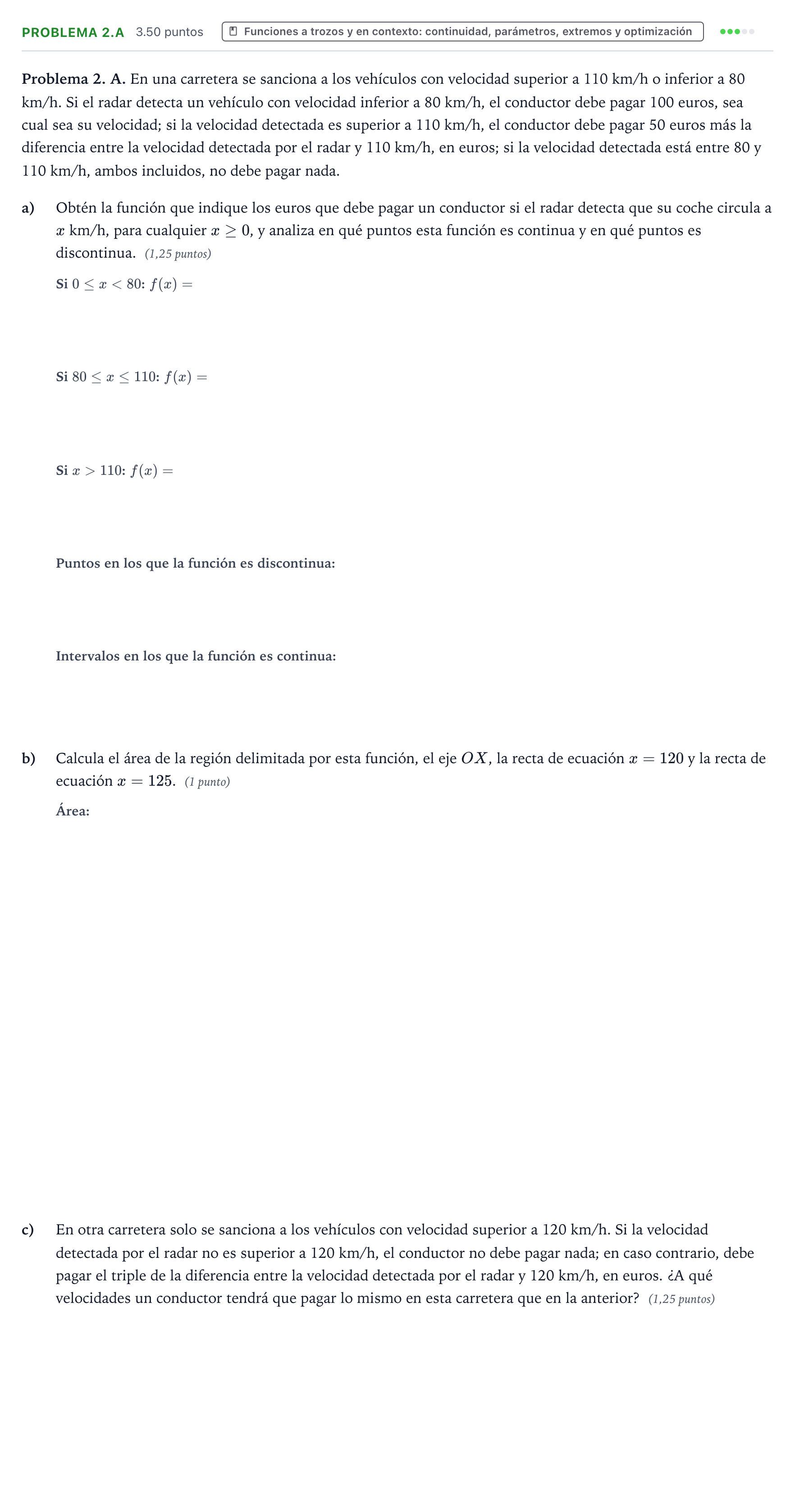 Enunciado: Problema 2.A · Matemáticas aplicadas a las Ciencias Sociales II PAU Valencia Extraordinaria solapamiento 2026