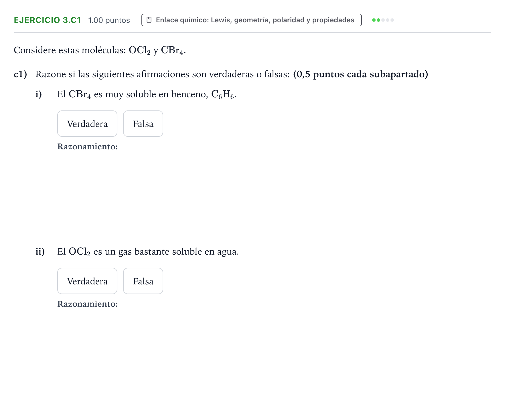 Enunciado: Ejercicio 3.c1 · Química PAU Valencia Extraordinaria 2026