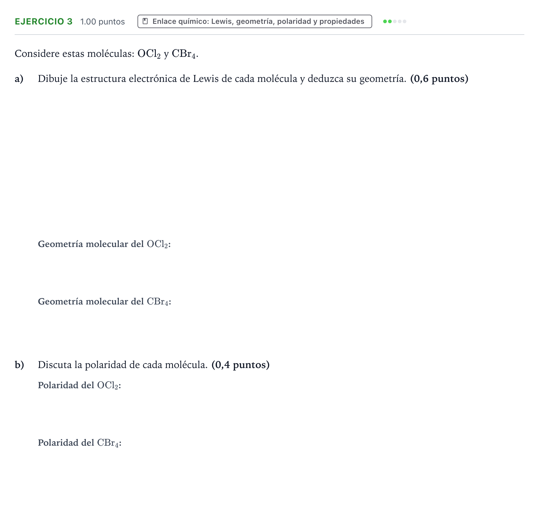 Enunciado: Ejercicio 3 · Química PAU Valencia Extraordinaria 2026