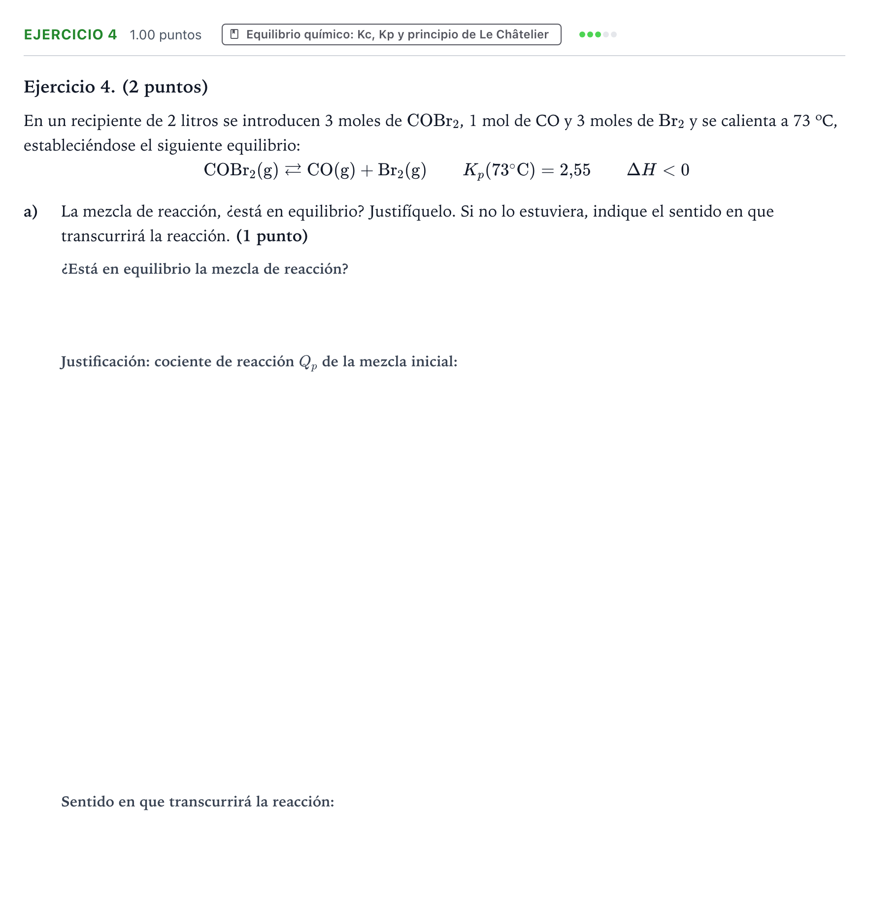 Enunciado: Ejercicio 4 · Química PAU Valencia Extraordinaria 2026