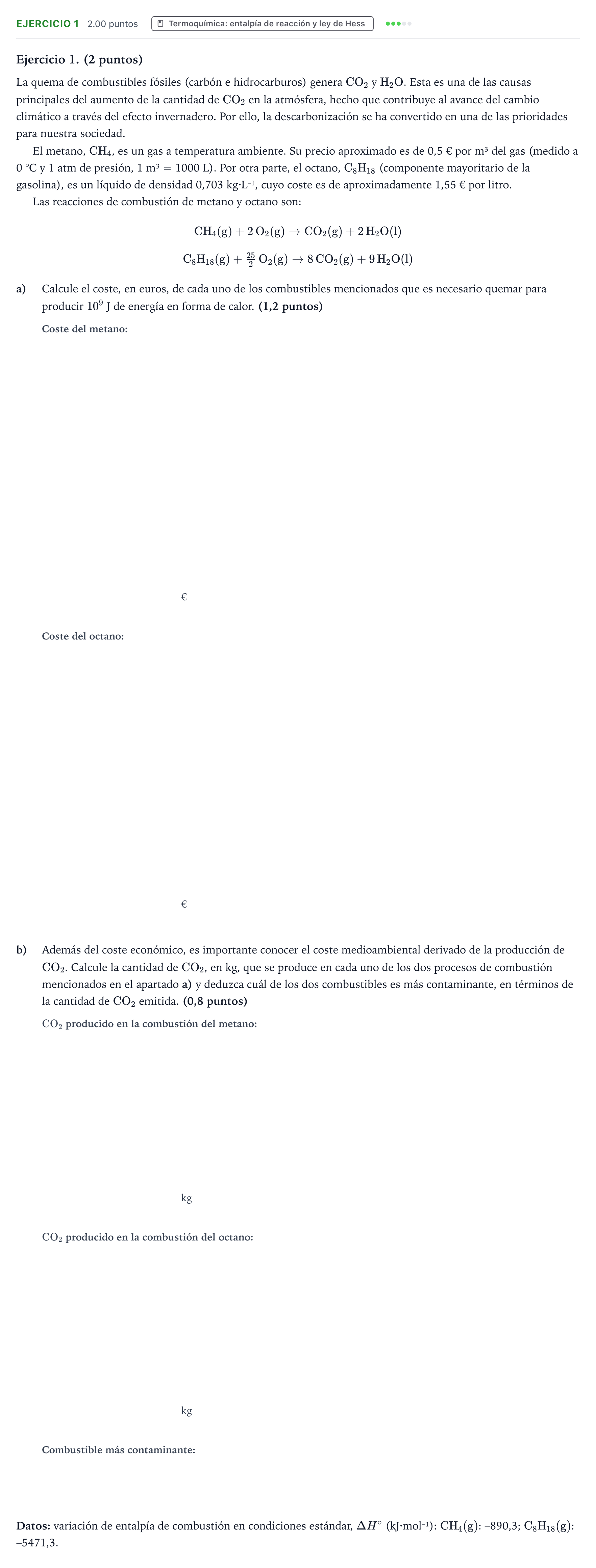 Enunciado: Ejercicio 1 · Química PAU Valencia Ordinaria 2026