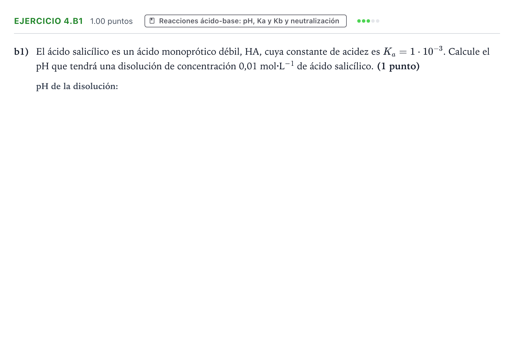 Enunciado: Ejercicio 4.b1 · Química PAU Valencia Ordinaria 2026
