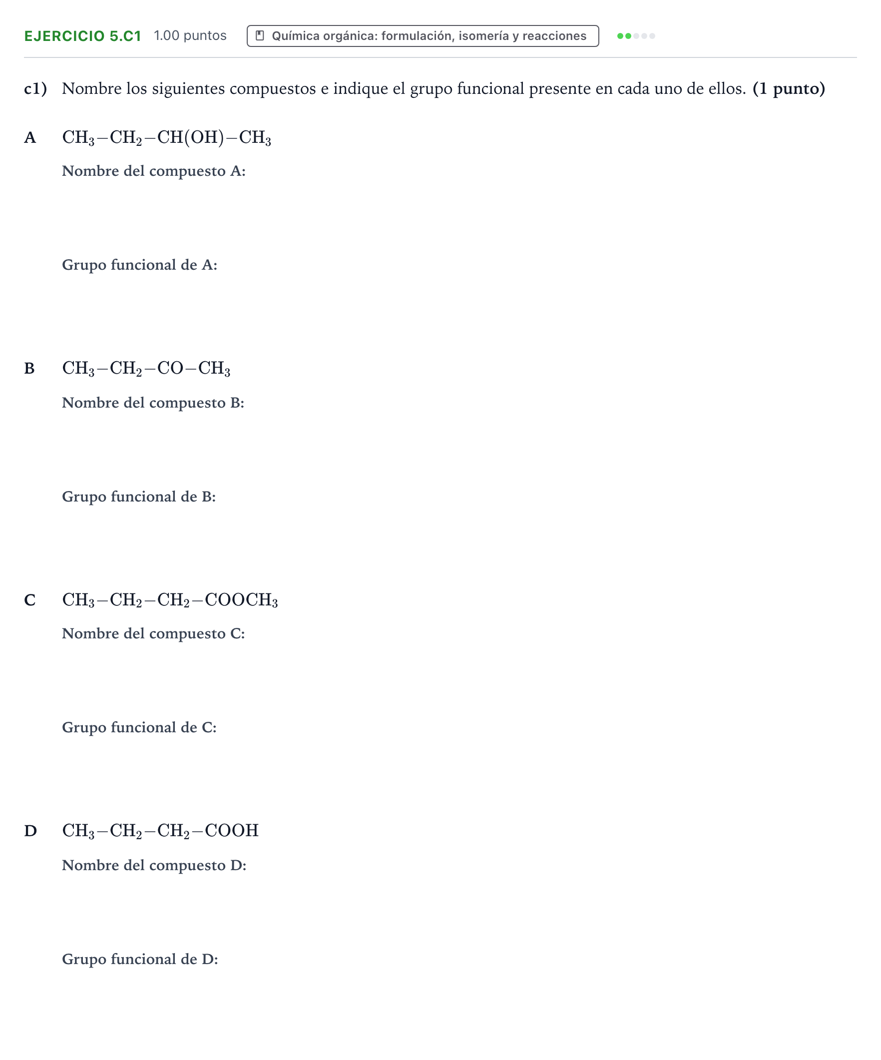 Enunciado: Ejercicio 5.c1 · Química PAU Valencia Ordinaria 2026