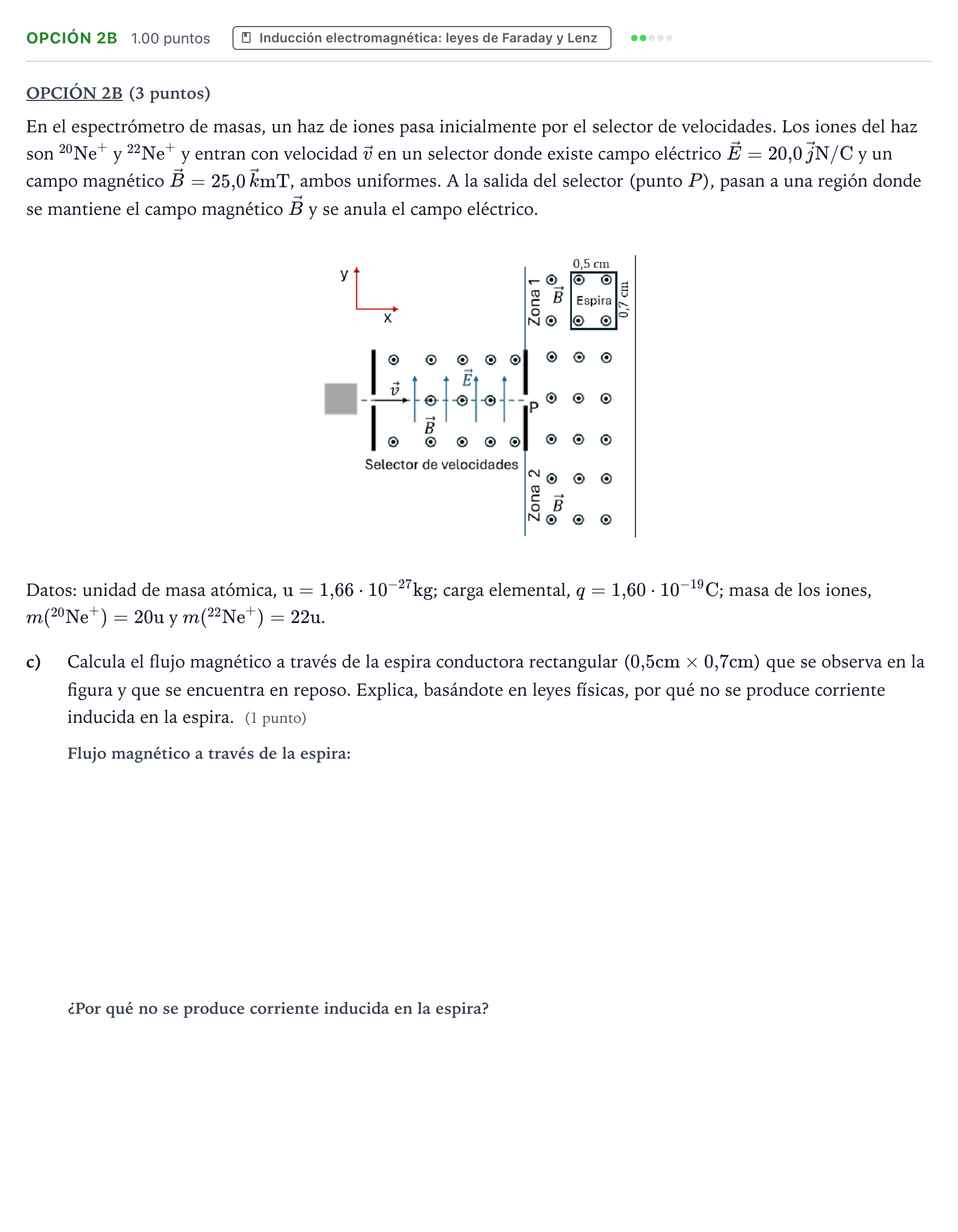 Enunciado: Opción 2B - Inducción electromagnética · Física PAU Valencia Extraordinaria 2026
