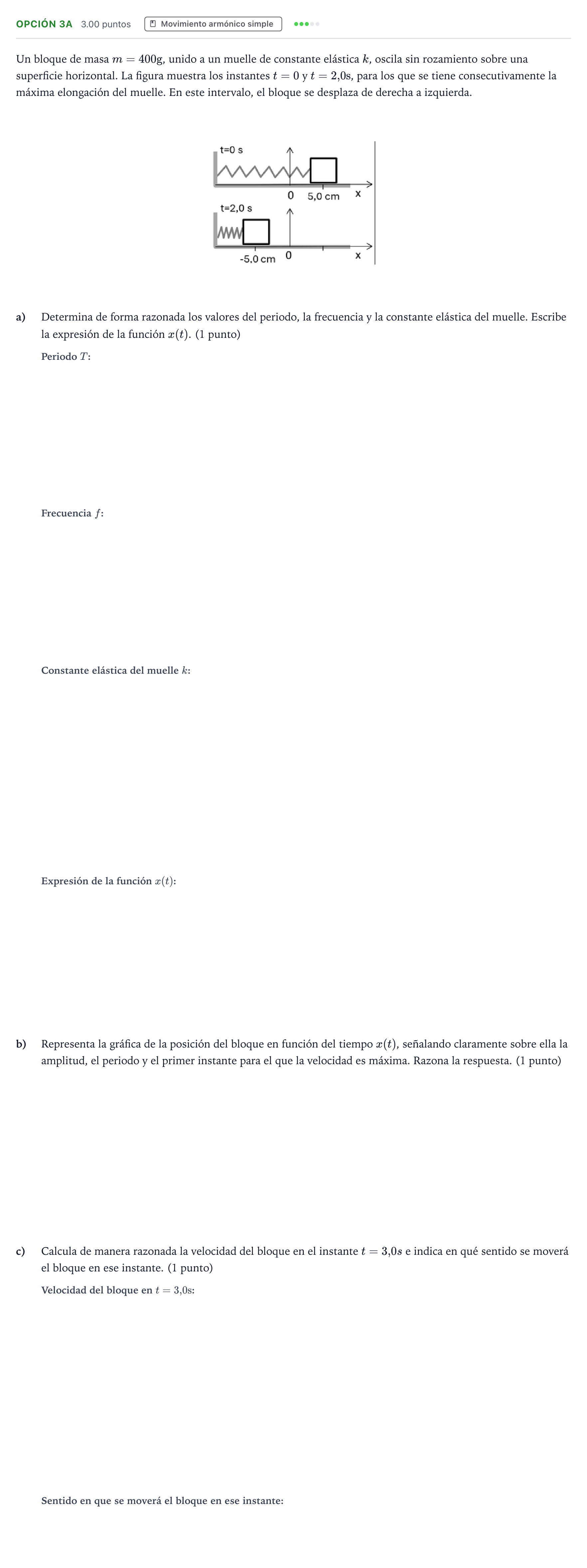 Enunciado: Opción 3A · Física PAU Valencia Extraordinaria 2026