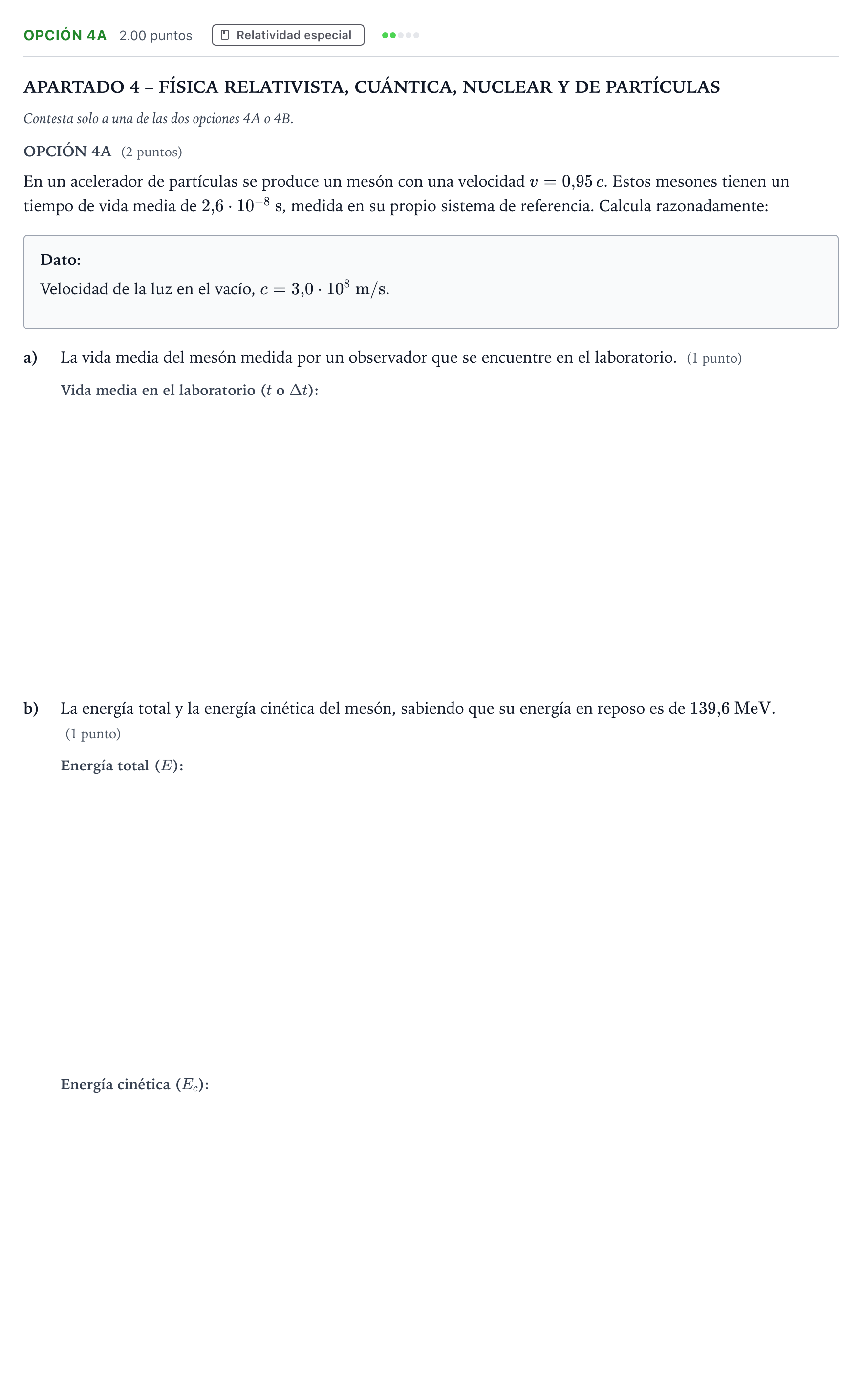 Enunciado: Opción 4A · Física PAU Valencia Extraordinaria 2026