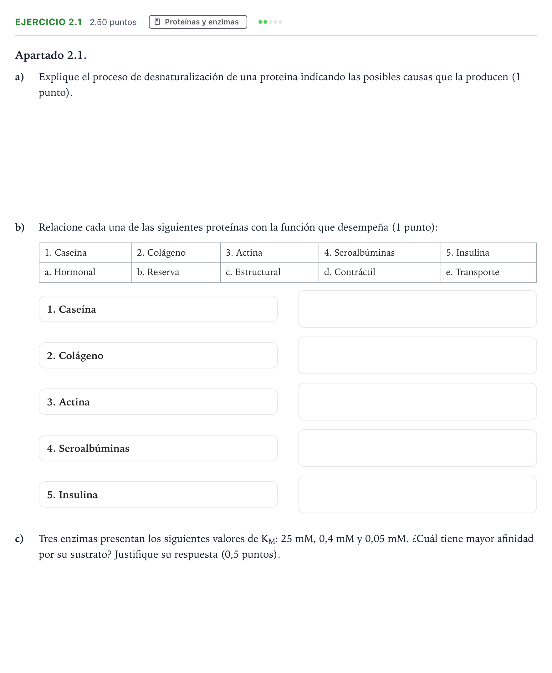 Enunciado: Ejercicio 2.1 · Biología PAU Valencia Ordinaria 2026