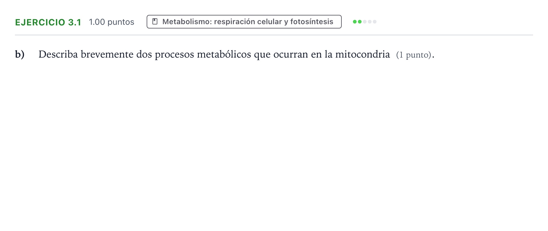 Enunciado: Ejercicio 3.1 - Metabolismo · Biología PAU Valencia Ordinaria 2026