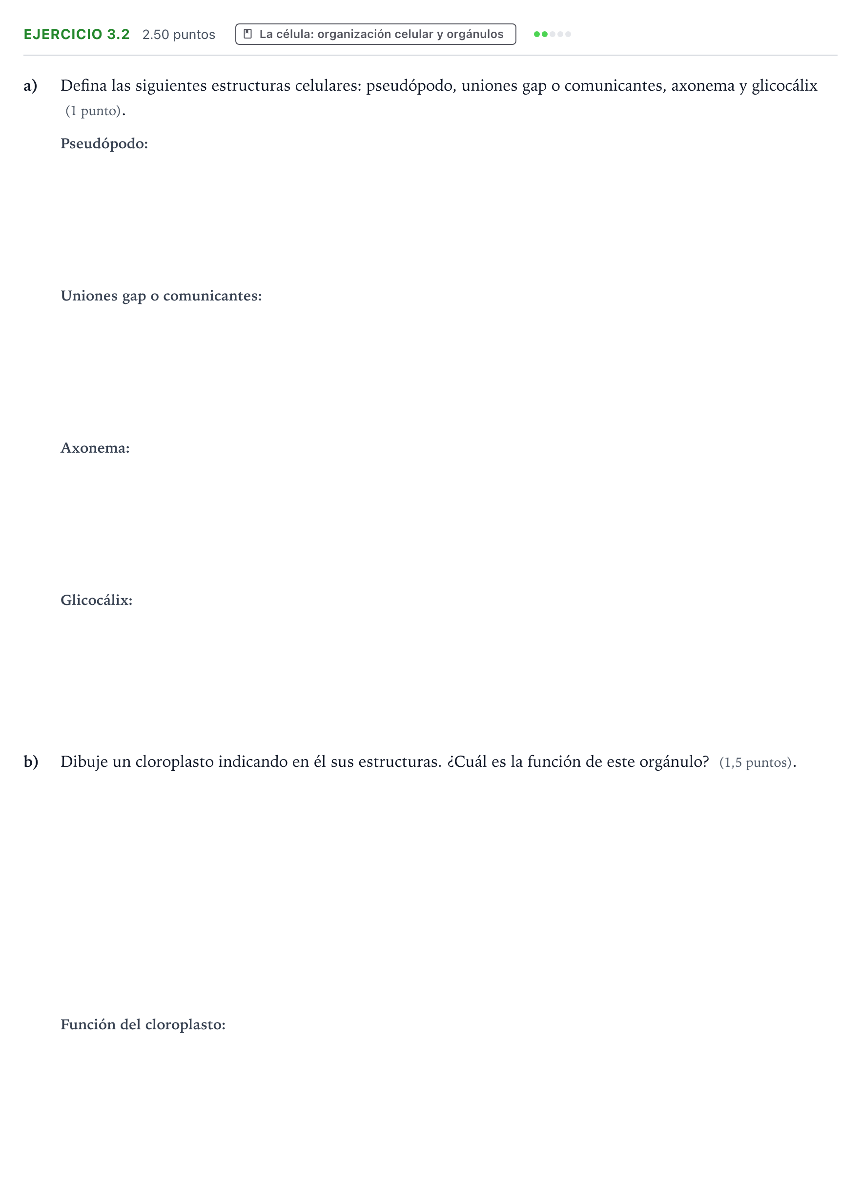 Enunciado: Ejercicio 3.2 · Biología PAU Valencia Ordinaria 2026