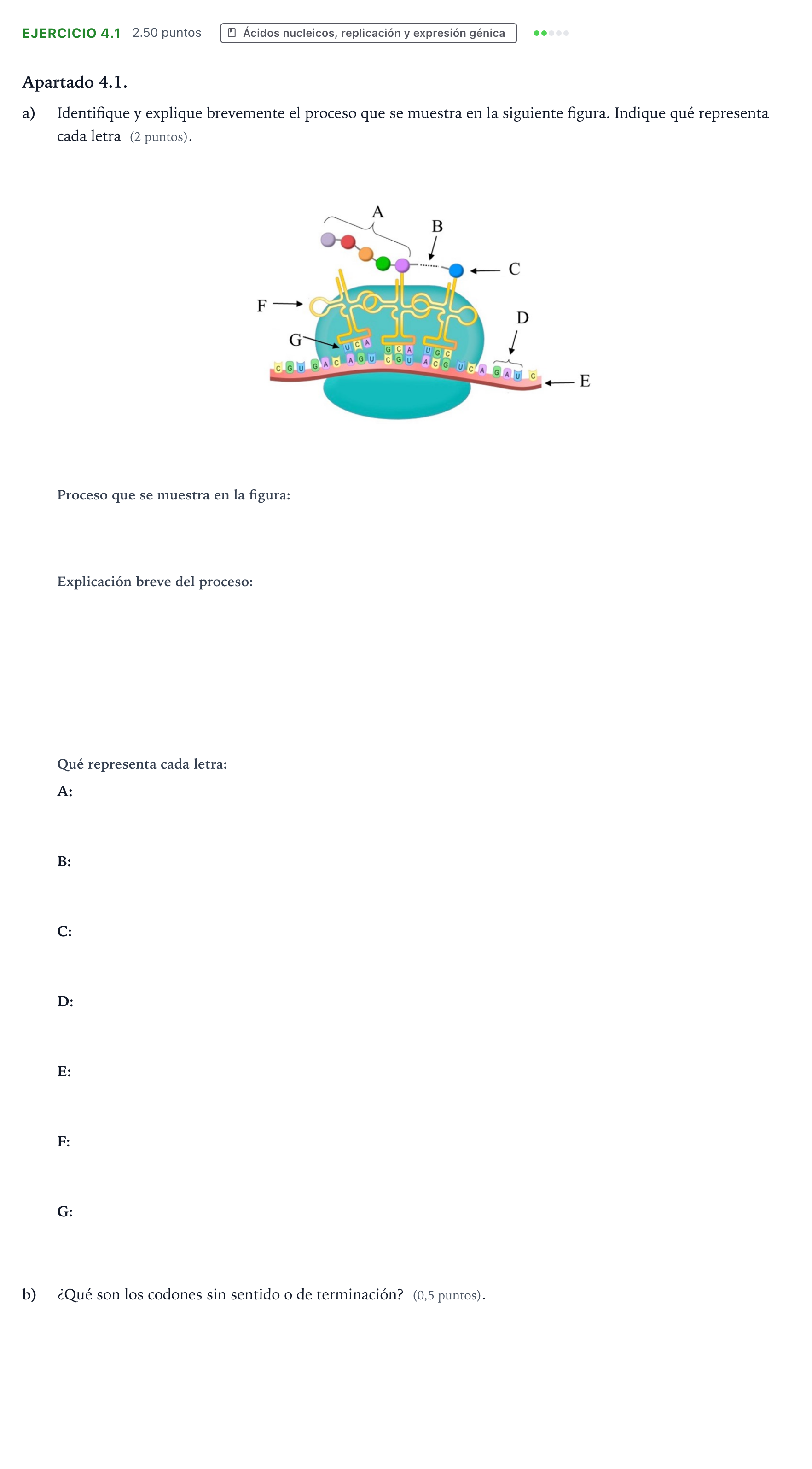Enunciado: Ejercicio 4.1 · Biología PAU Valencia Ordinaria 2026