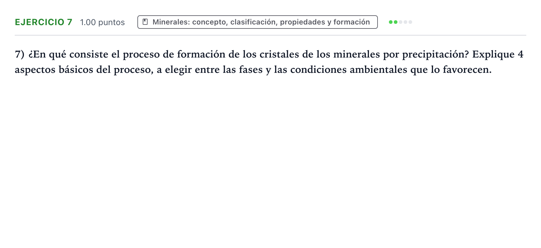 Enunciado: Problema 7 · Geología y Ciencias Ambientales PAU Valencia Ordinaria 2026
