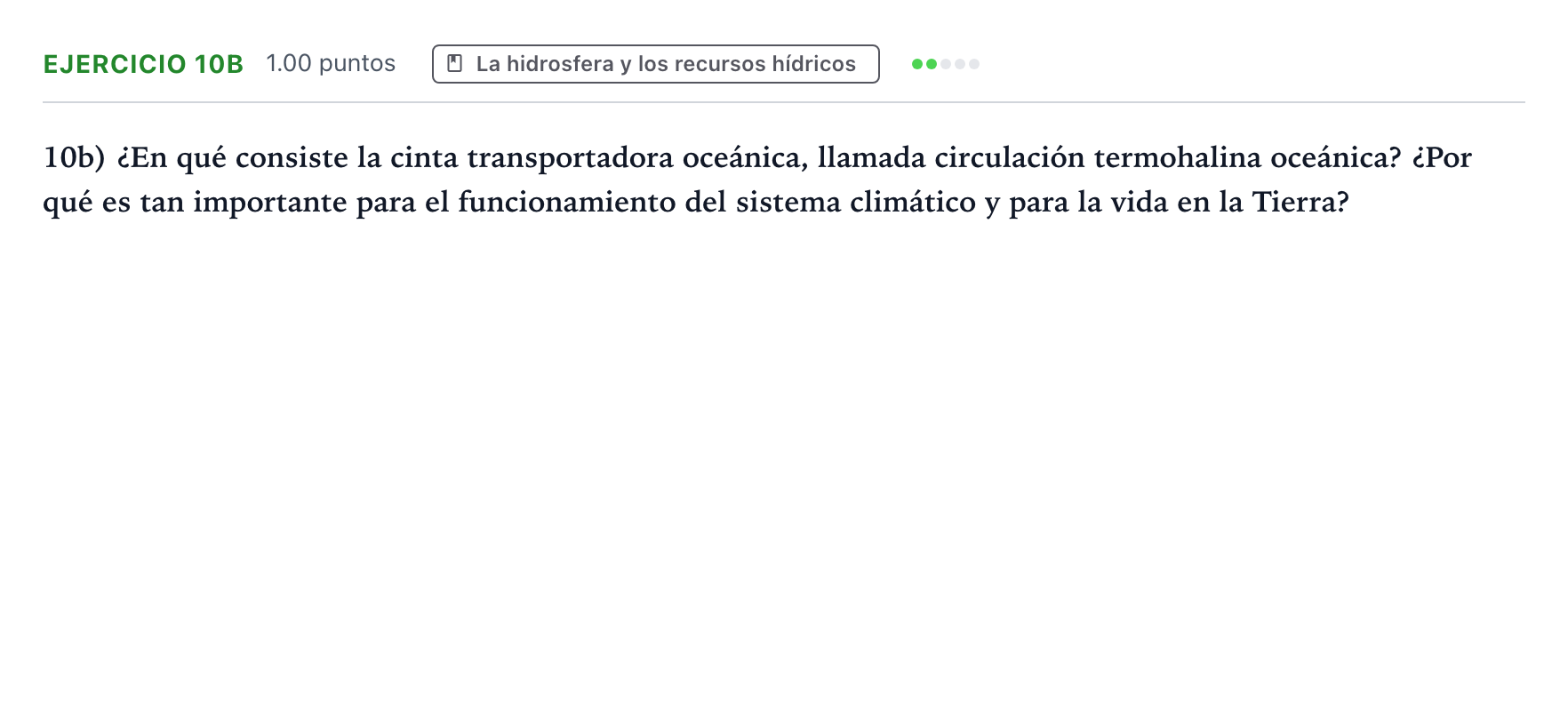 Enunciado: Ejercicio 10b · Geología y Ciencias Ambientales PAU Valencia Extraordinaria 2026