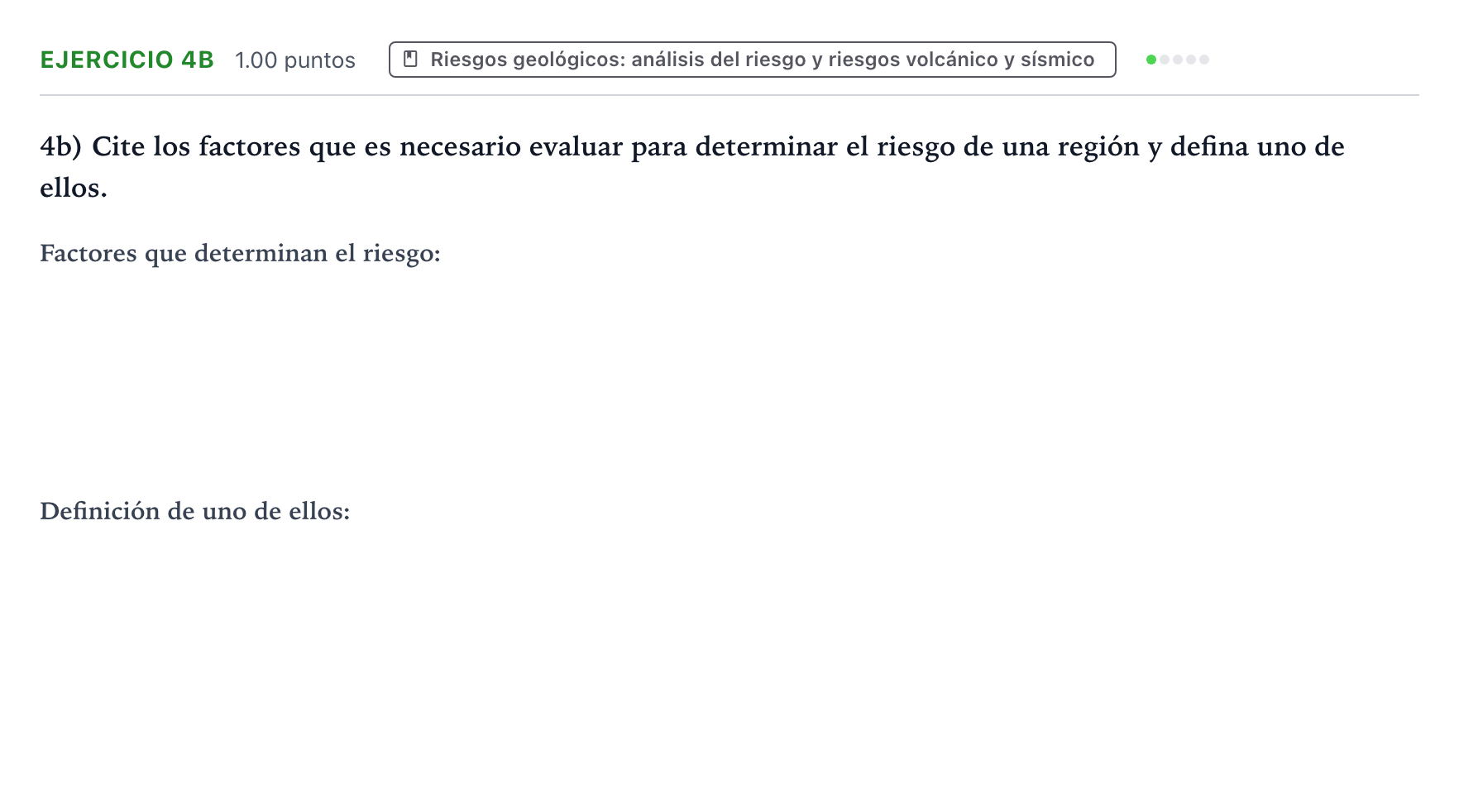 Enunciado: Ejercicio 4b · Geología y Ciencias Ambientales PAU Valencia Extraordinaria 2026