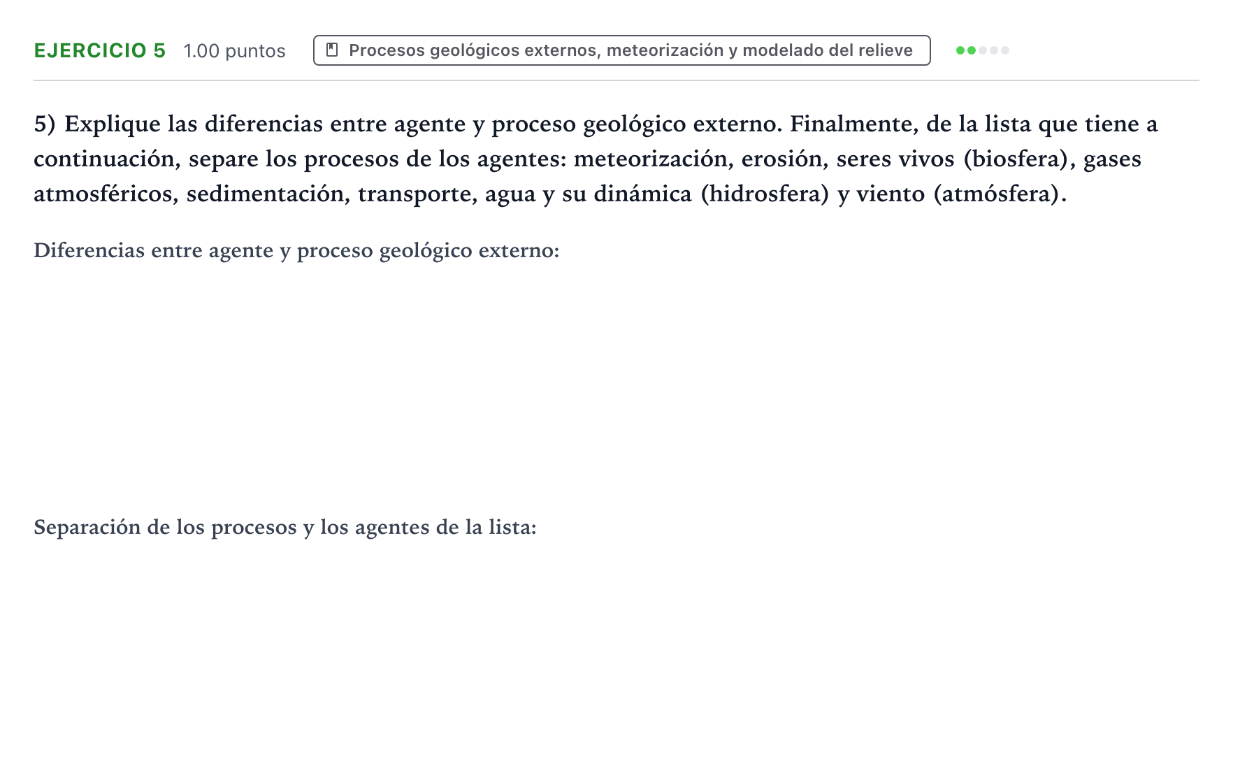 Enunciado: Problema 5 · Geología y Ciencias Ambientales PAU Valencia Extraordinaria 2026