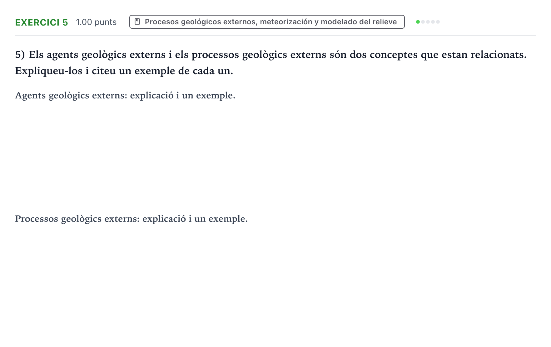 Enunciado: Problema 5 · Geología y Ciencias Ambientales PAU Valencia Extraordinaria solapamiento 2026