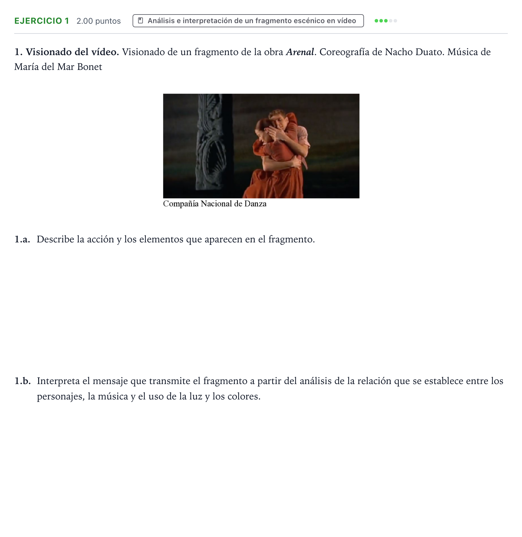 Enunciado: Problema 1 · Artes Escénicas PAU Valencia Extraordinaria 2026