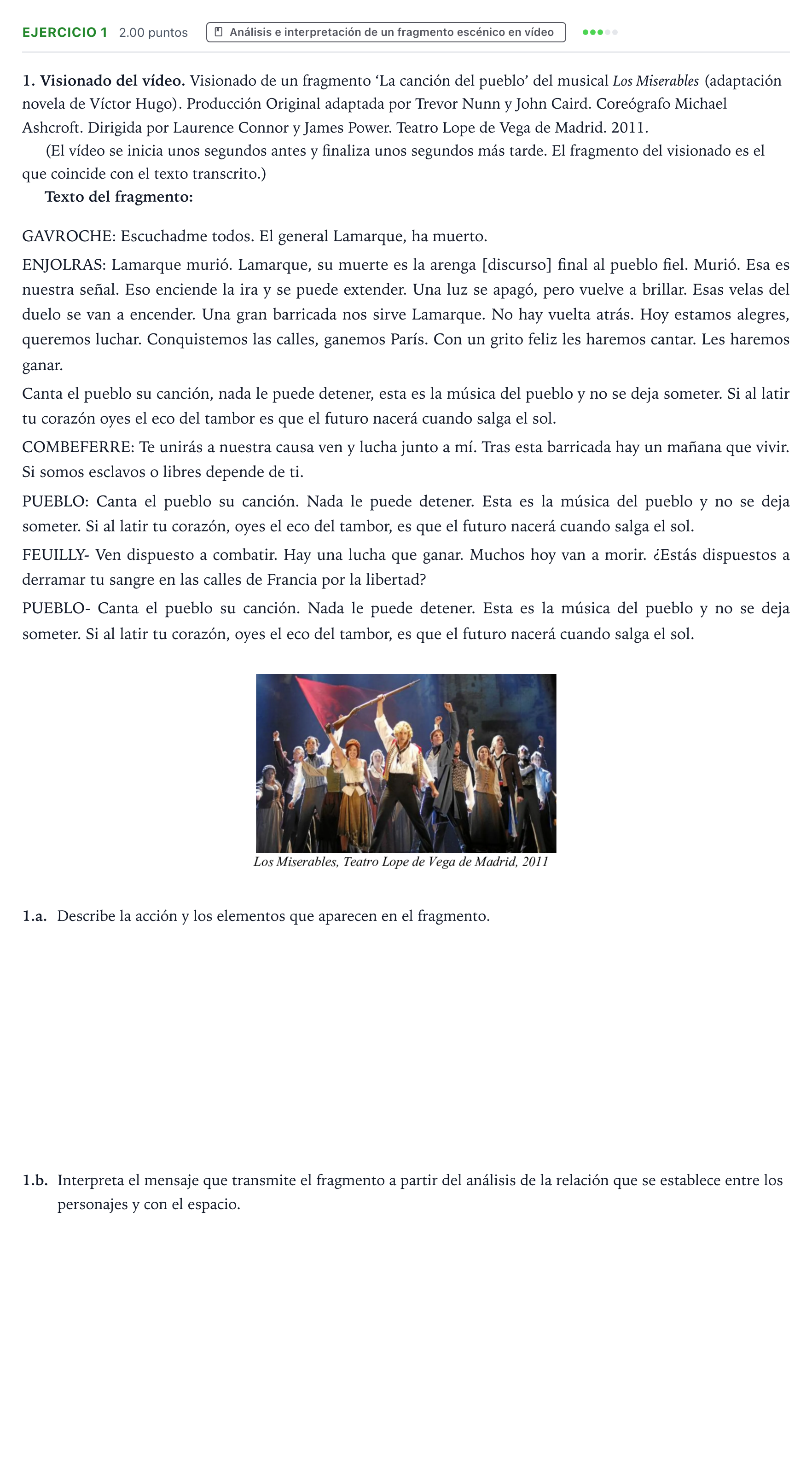 Enunciado: Problema 1 · Artes Escénicas PAU Valencia Ordinaria solapamiento 2026