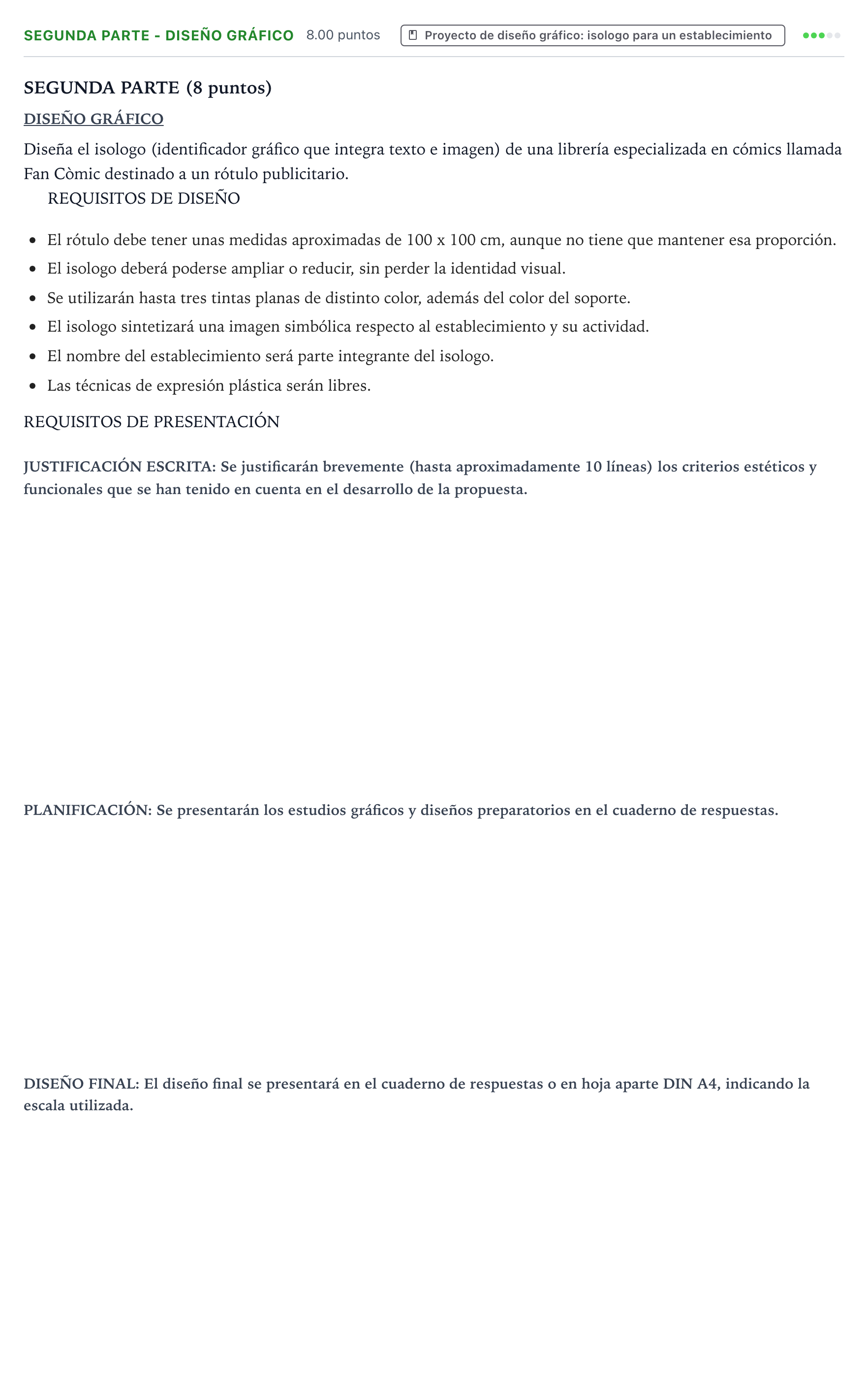 Enunciado: Ejercicio Segunda parte - Diseño gráfico · Diseño PAU Valencia Ordinaria solapamiento 2026