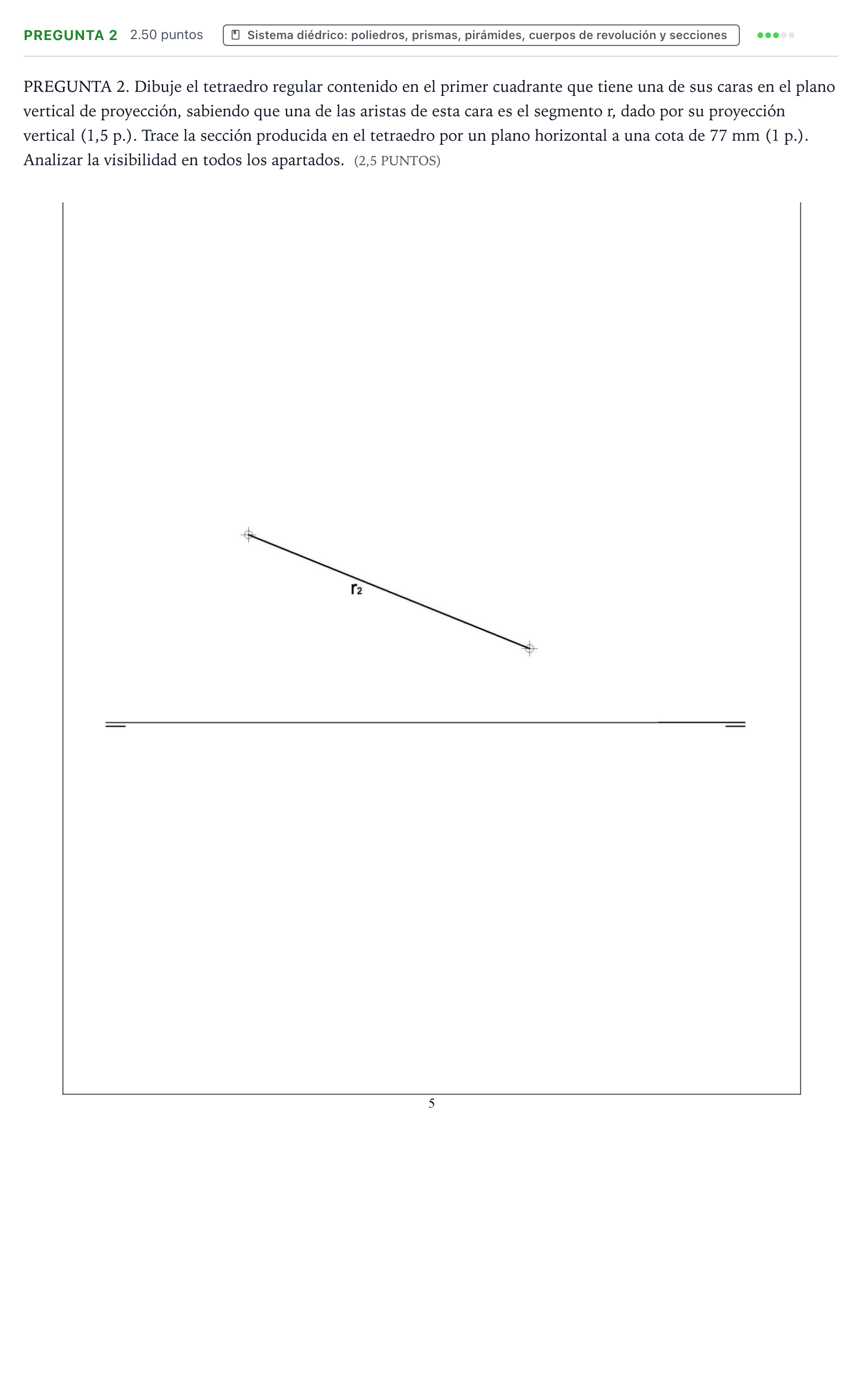 Enunciado: Pregunta 2 · Dibujo técnico II PAU Valencia Ordinaria 2026
