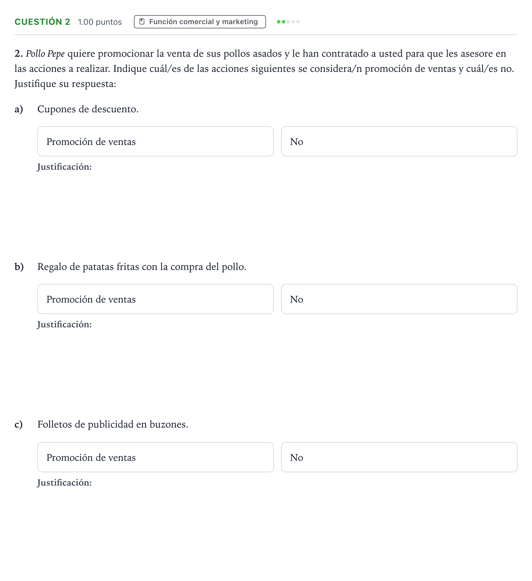 Enunciado: Cuestión 2 · Empresa y Diseño de Modelos de Negocio PAU Valencia Extraordinaria 2026