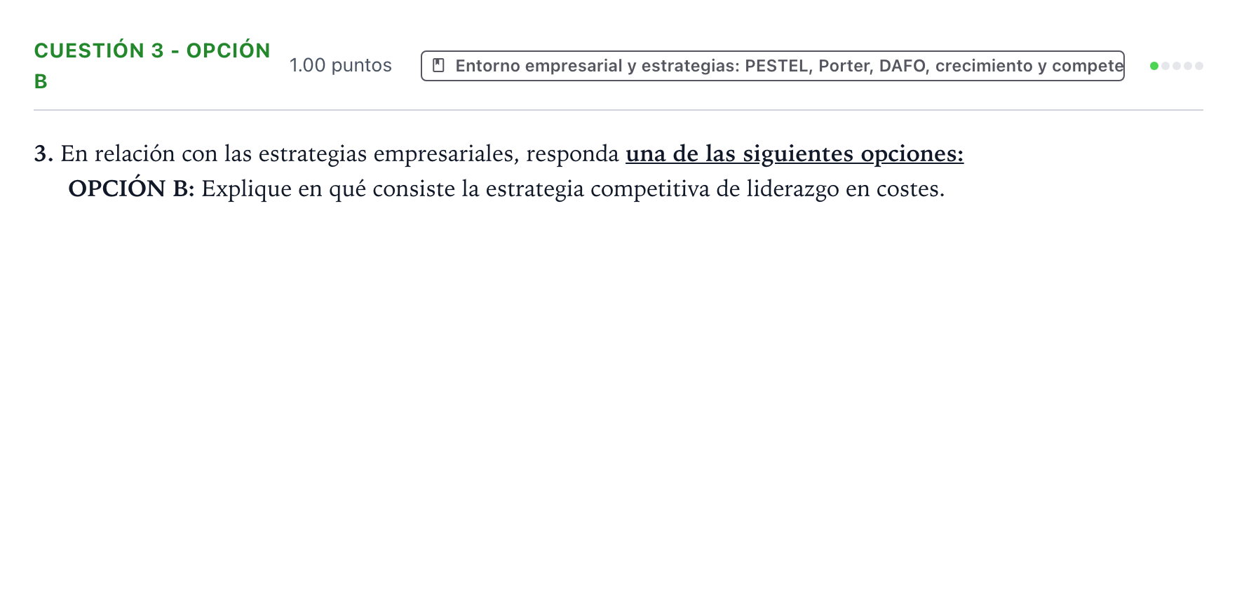 Enunciado: Cuestión 3 - Opción B · Empresa y Diseño de Modelos de Negocio PAU Valencia Extraordinaria 2026