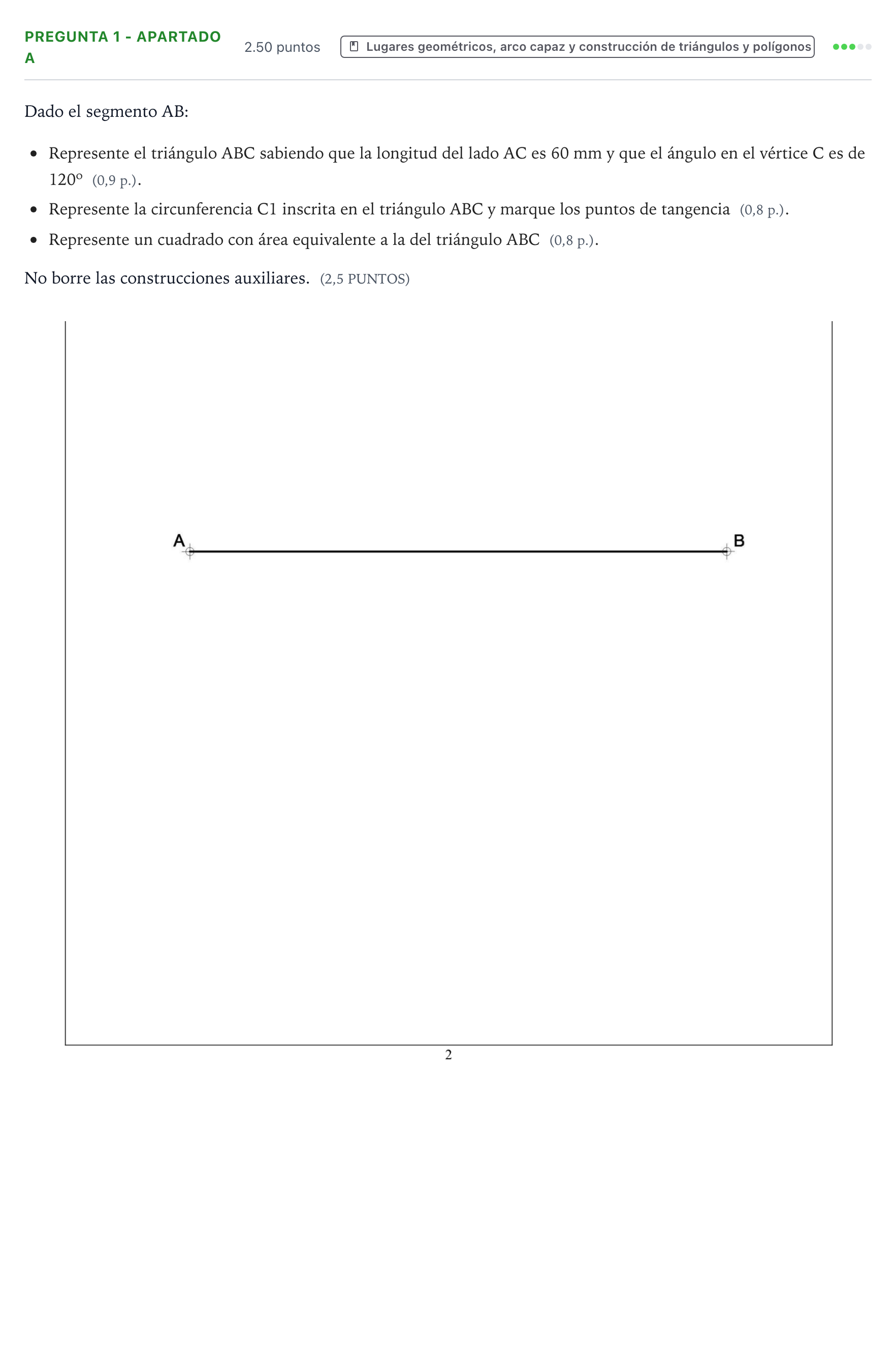 Enunciado: Pregunta 1 - Apartado A · Dibujo técnico II PAU Valencia Ordinaria solapamiento 2026