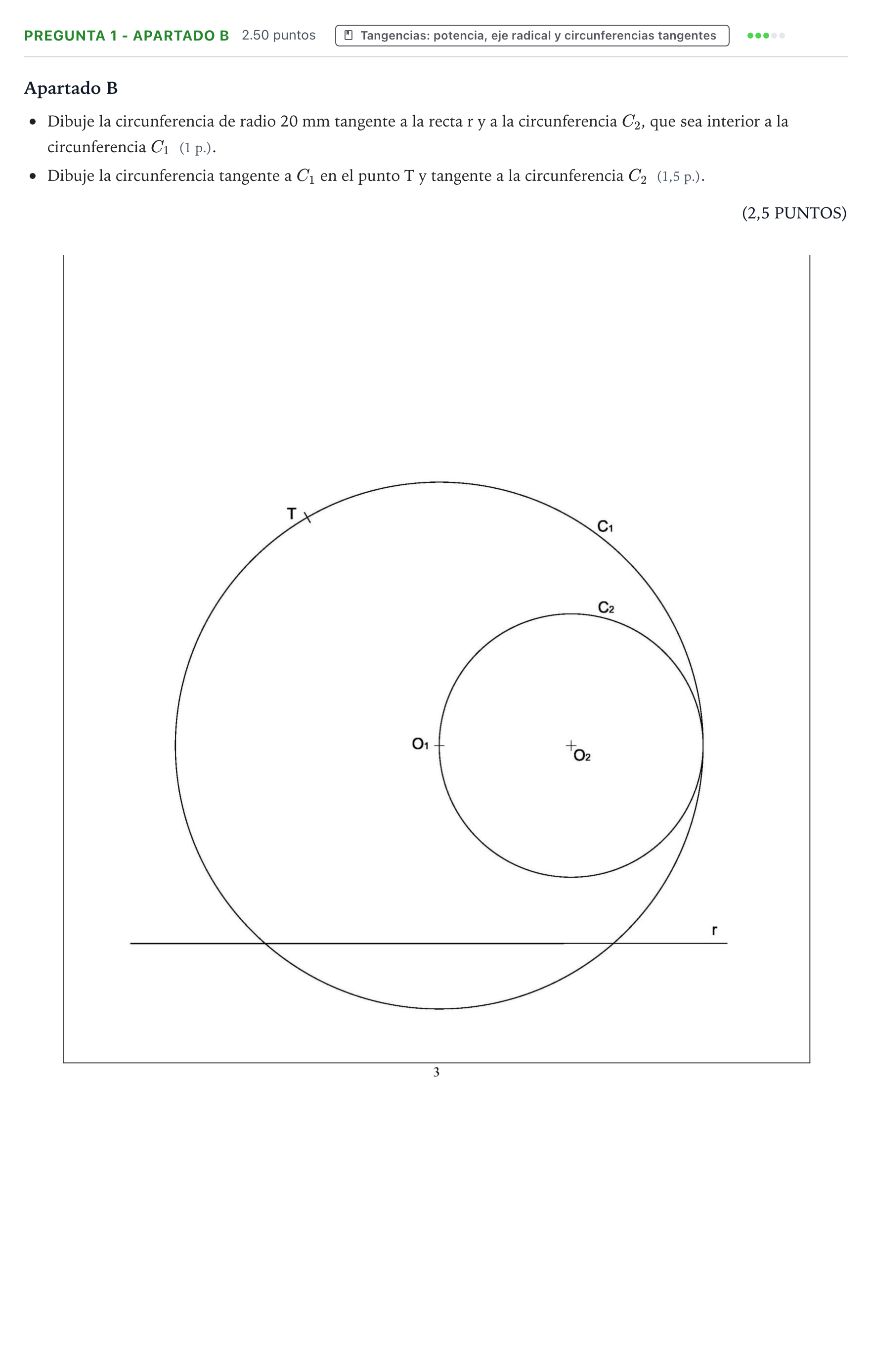 Enunciado: Pregunta 1 - Apartado B · Dibujo técnico II PAU Valencia Ordinaria solapamiento 2026