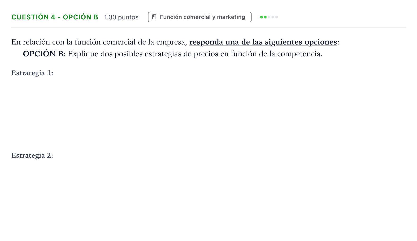 Enunciado: Cuestión 4 - Opción B · Empresa y Diseño de Modelos de Negocio PAU Valencia Ordinaria 2026