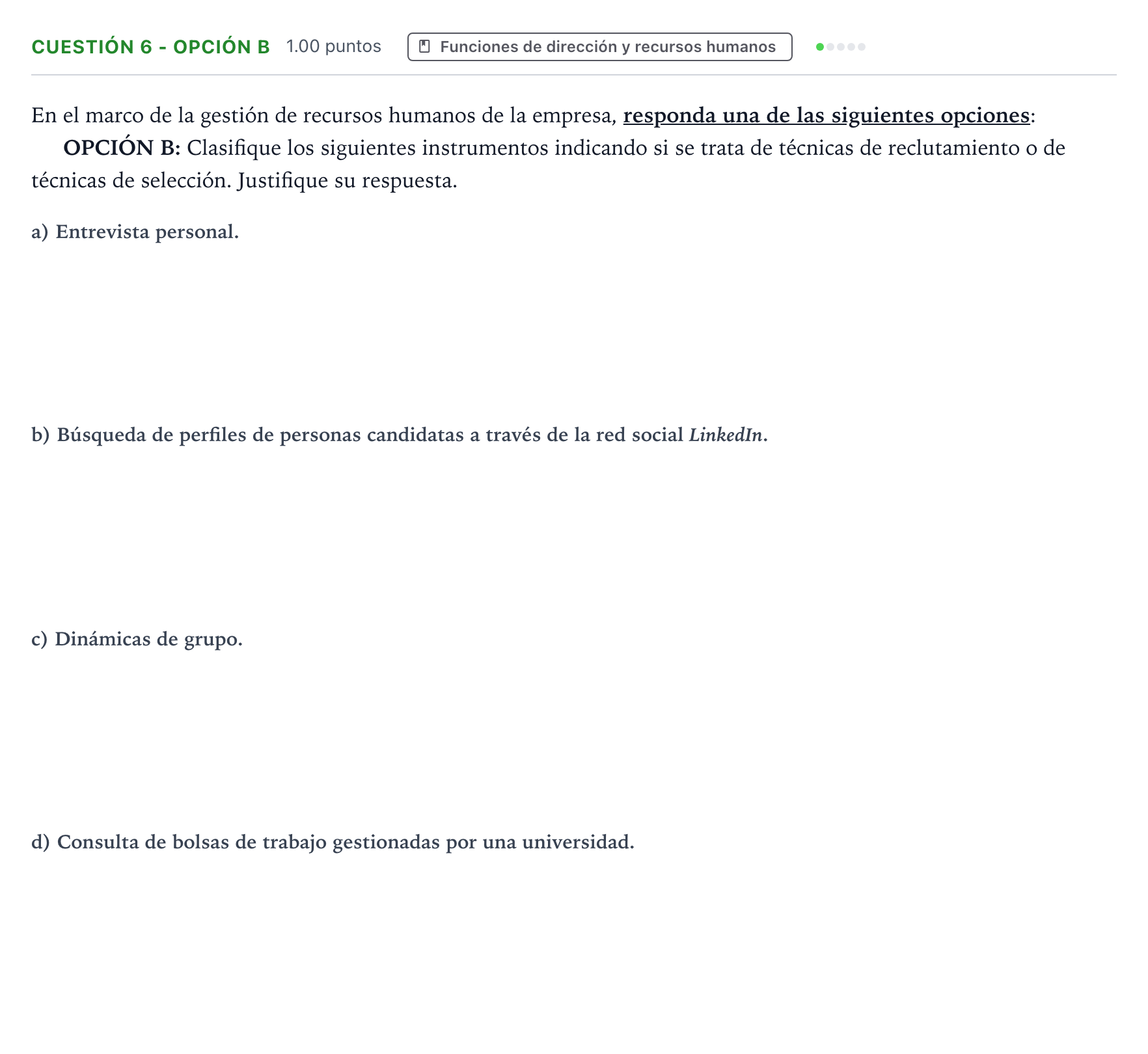 Enunciado: Cuestión 6 - Opción B · Empresa y Diseño de Modelos de Negocio PAU Valencia Ordinaria 2026