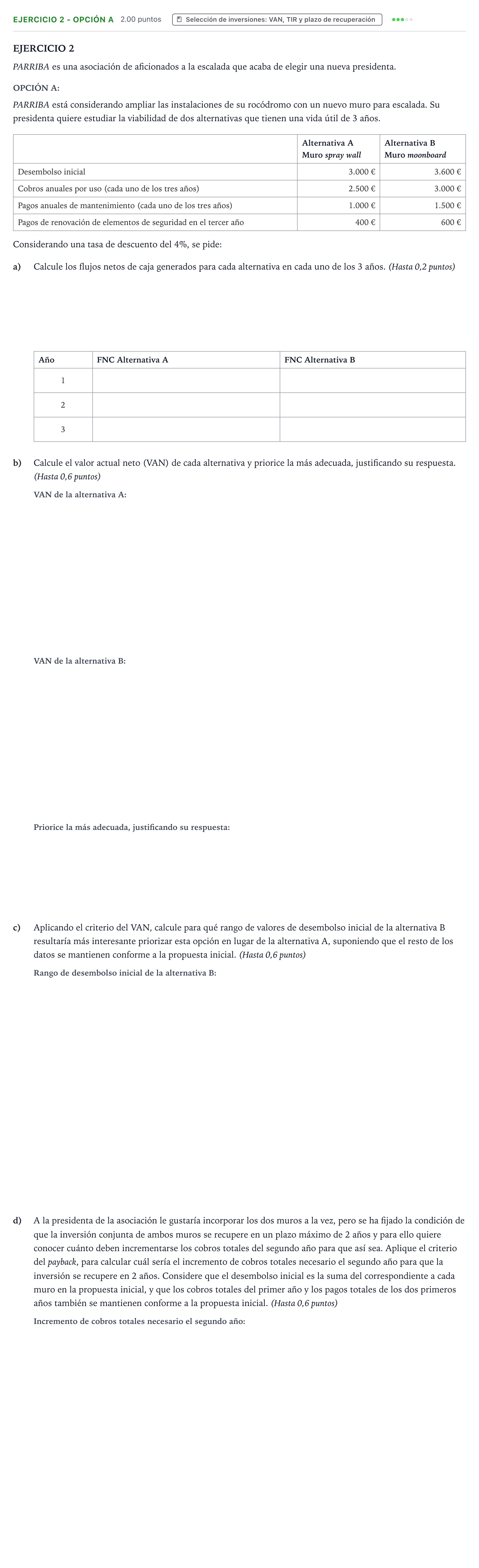 Enunciado: Ejercicio 2 - Opción A · Empresa y Diseño de Modelos de Negocio PAU Valencia Ordinaria solapamiento 2026