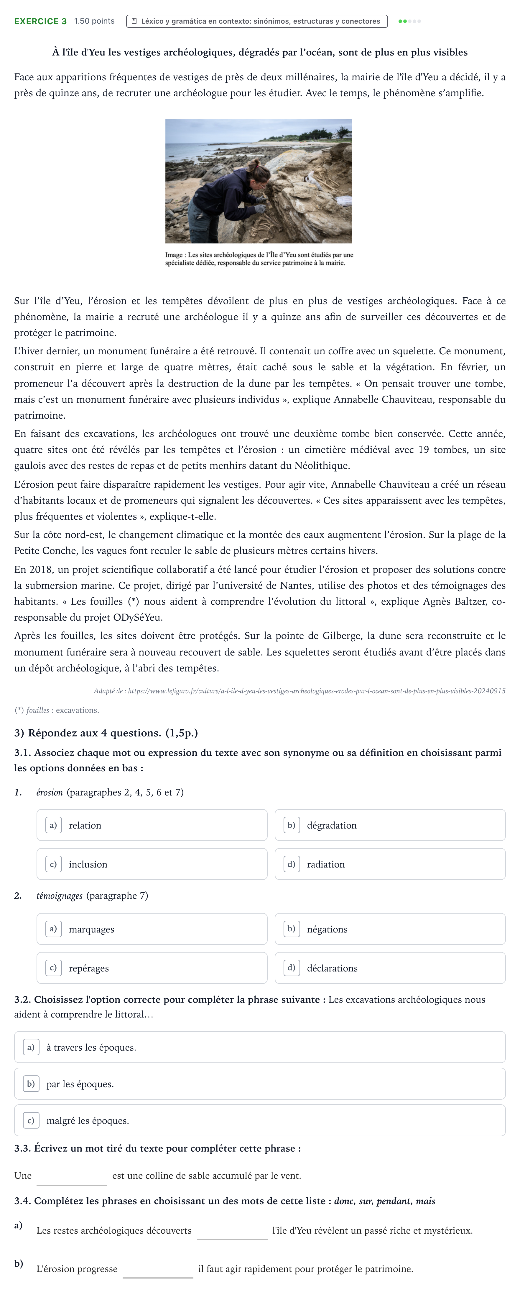 Enunciado: Problema 3 · Francés PAU Valencia Extraordinaria 2026