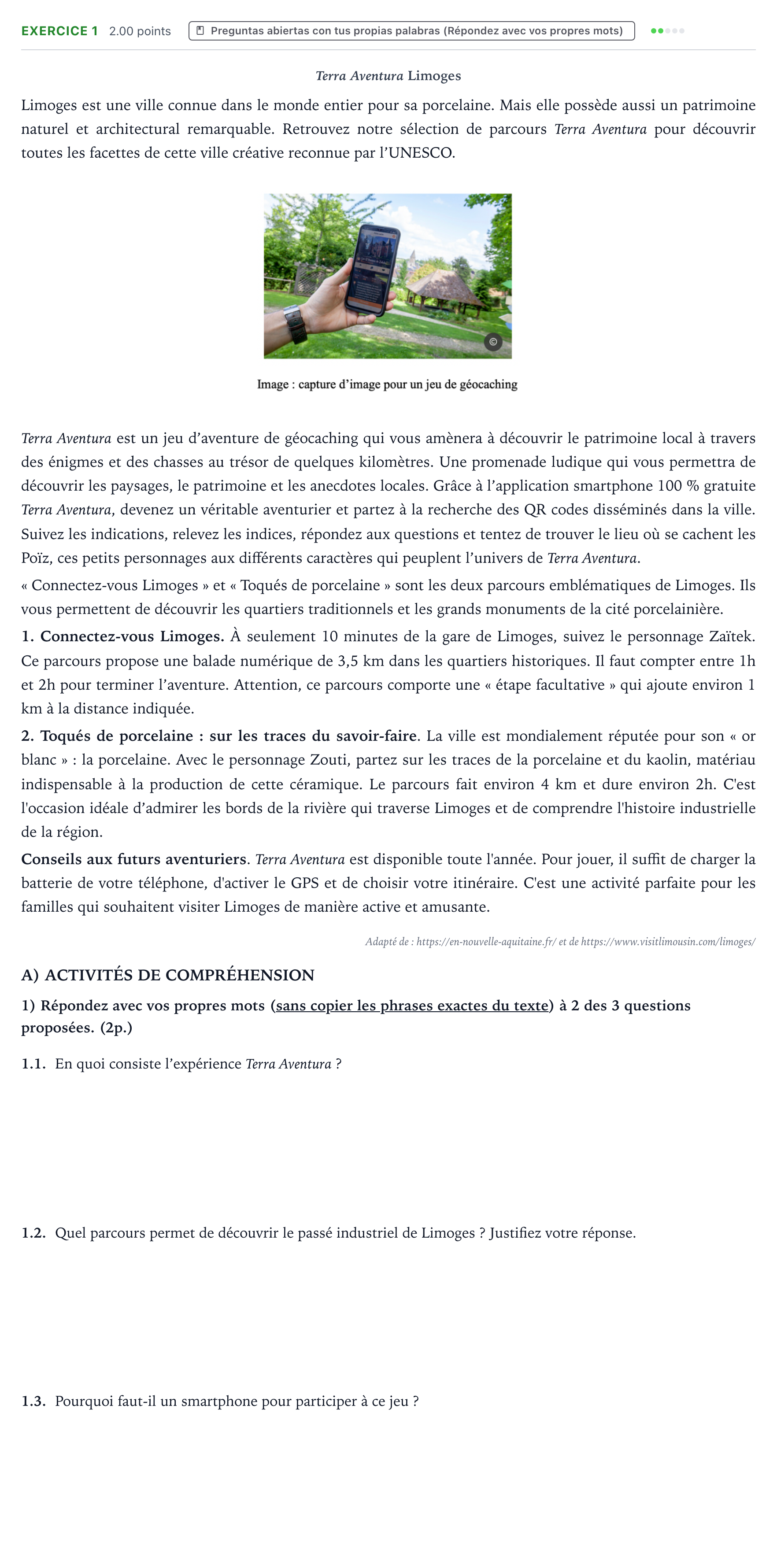 Enunciado: Problema 1 · Francés PAU Valencia Extraordinaria solapamiento 2026
