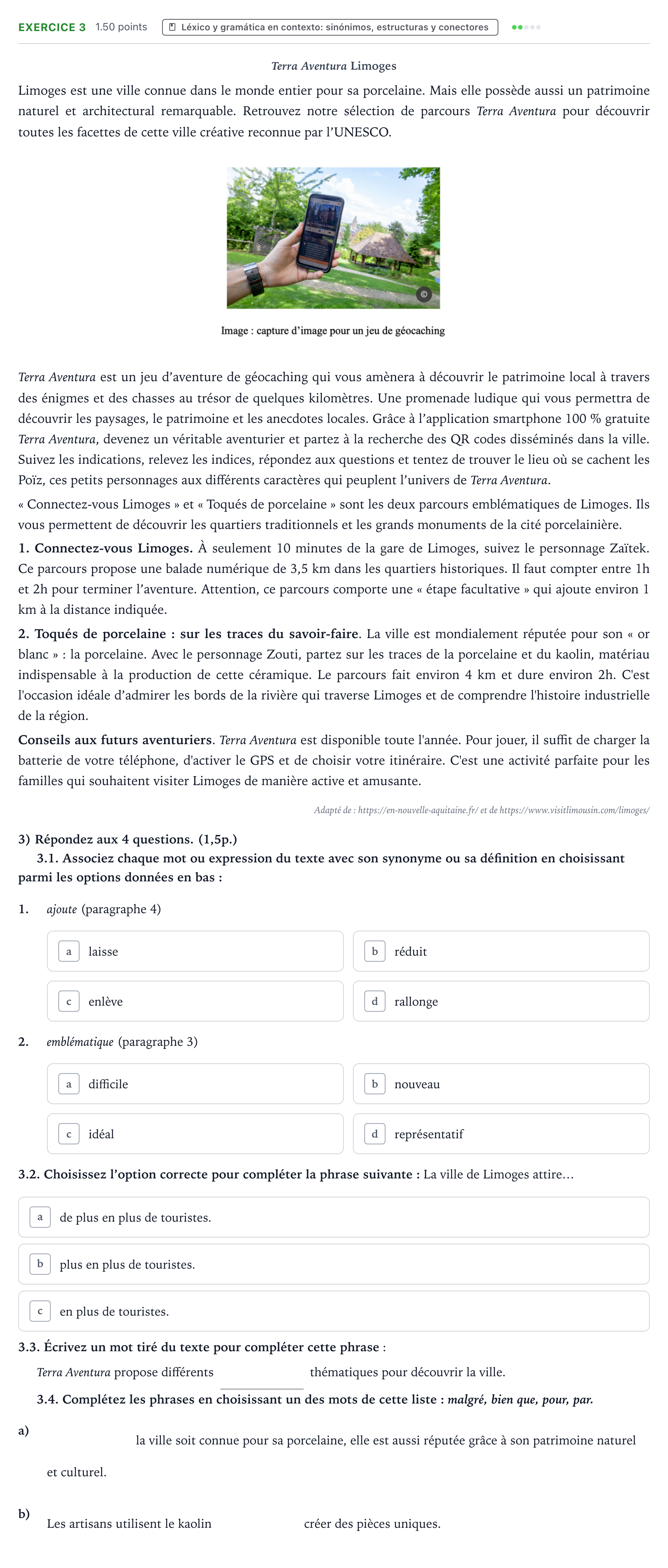 Enunciado: Problema 3 · Francés PAU Valencia Extraordinaria solapamiento 2026