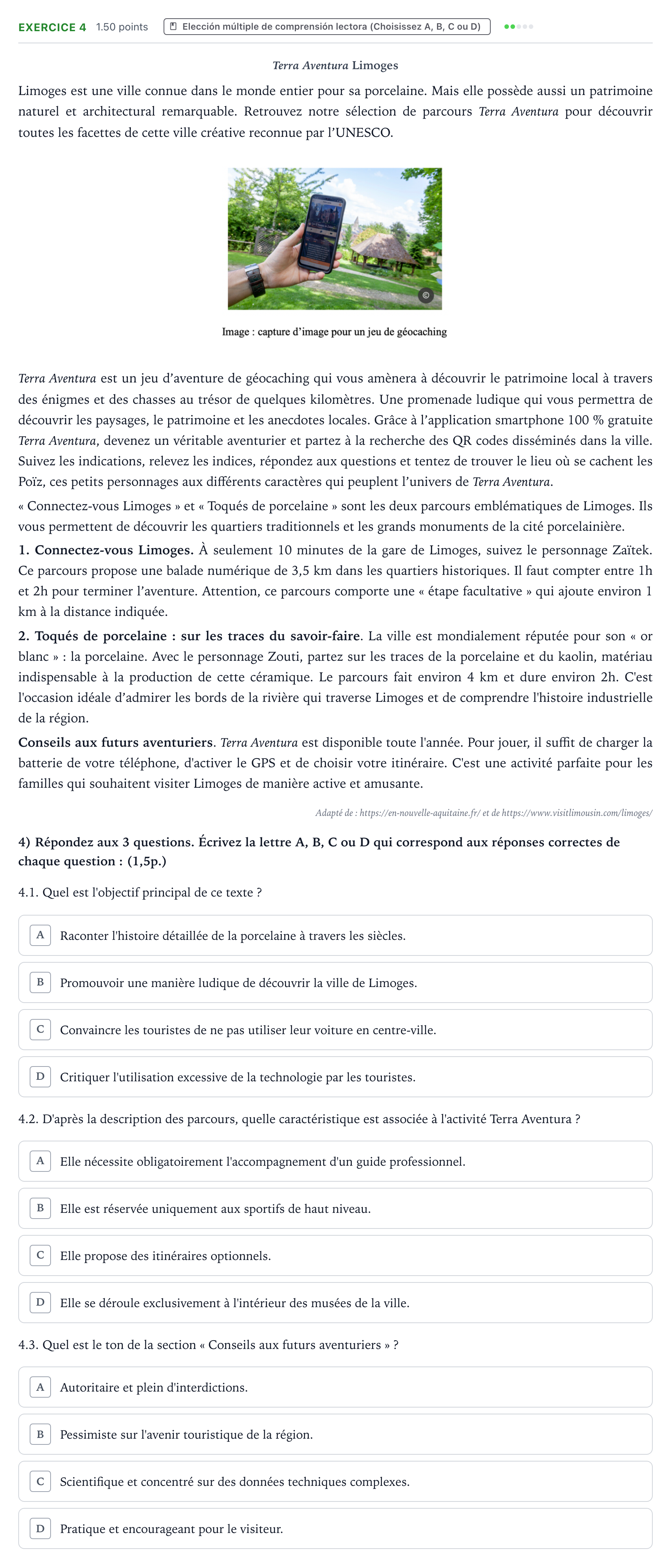 Enunciado: Problema 4 · Francés PAU Valencia Extraordinaria solapamiento 2026