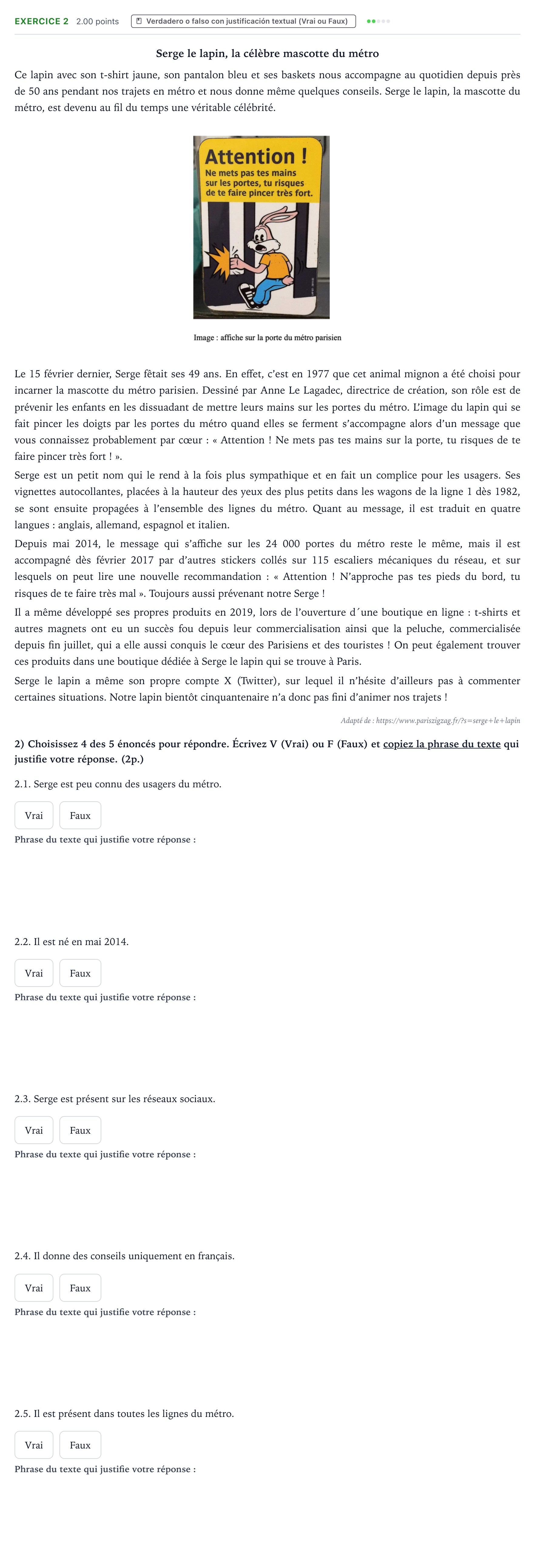 Enunciado: Problema 2 · Francés PAU Valencia Ordinaria 2026