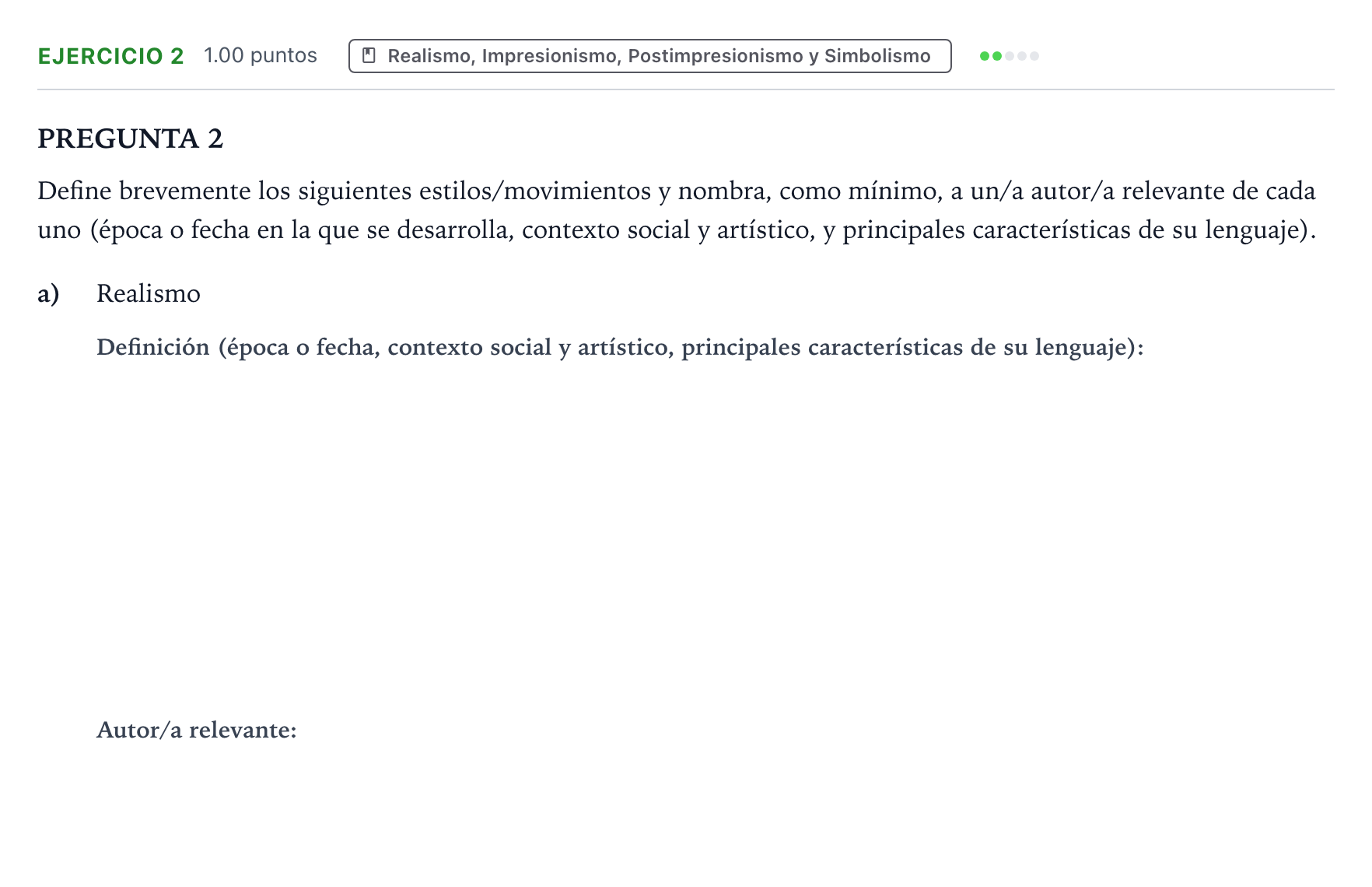 Enunciado: Ejercicio 2 - Realismo · Fundamentos Artísticos PAU Valencia Extraordinaria 2026
