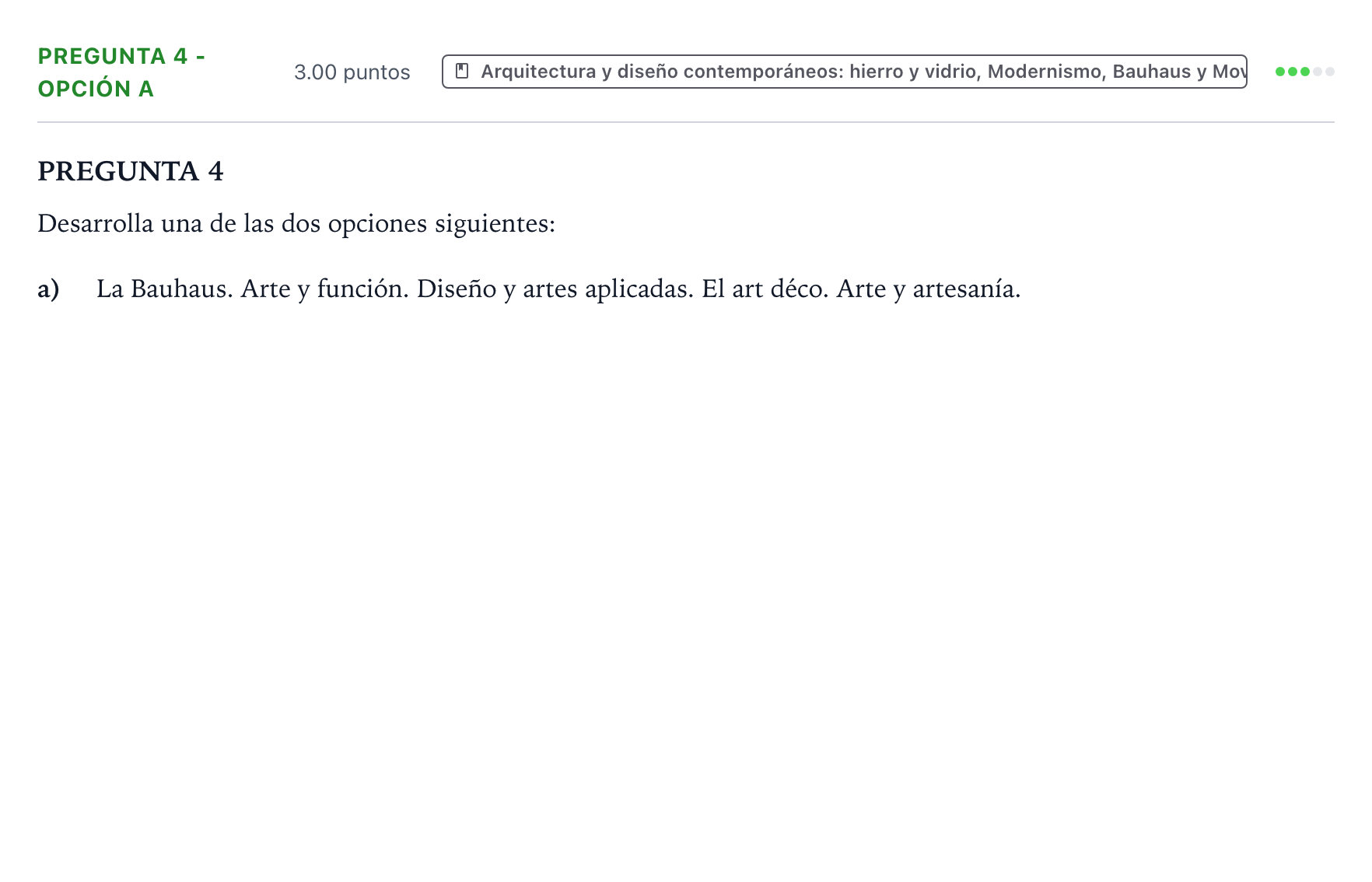 Enunciado: Pregunta 4 - Opción a · Fundamentos Artísticos PAU Valencia Extraordinaria 2026