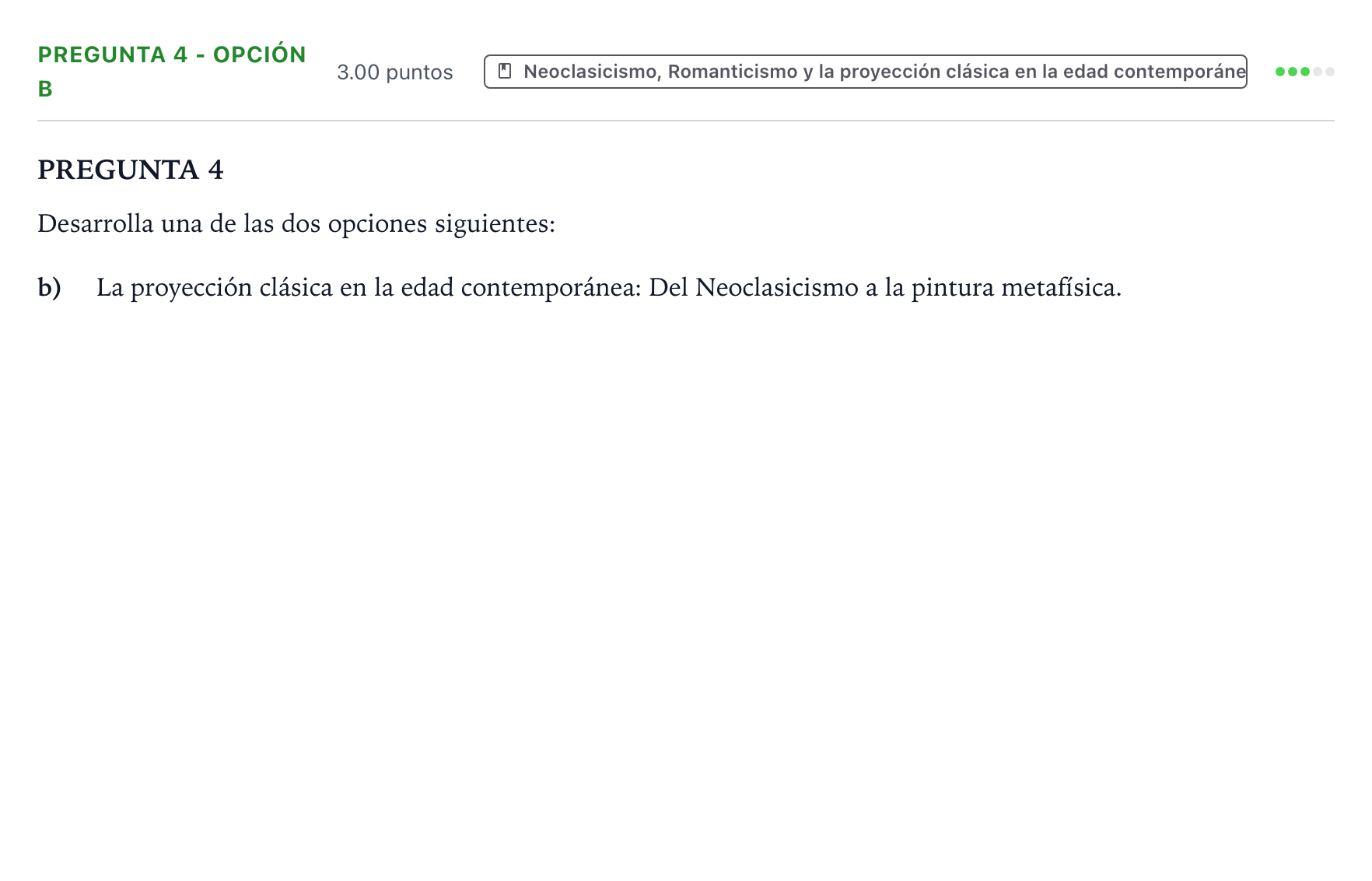 Enunciado: Pregunta 4 - Opción b · Fundamentos Artísticos PAU Valencia Extraordinaria 2026