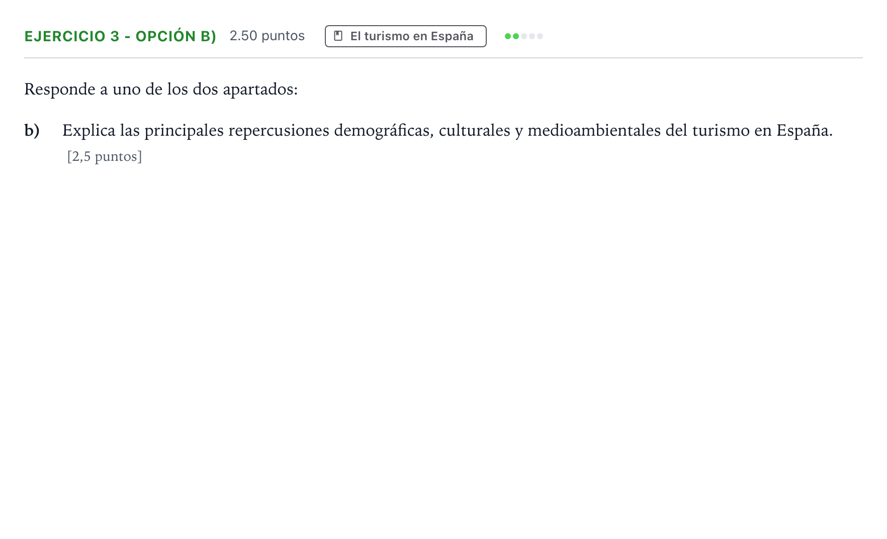 Enunciado: Ejercicio 3 - Opción b) · Geografía PAU Valencia Extraordinaria 2026