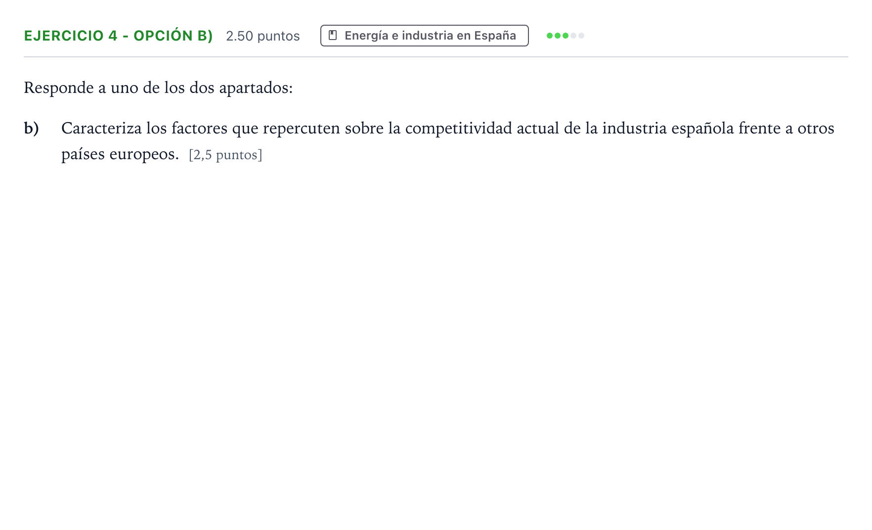 Enunciado: Ejercicio 4 - Opción b) · Geografía PAU Valencia Extraordinaria 2026